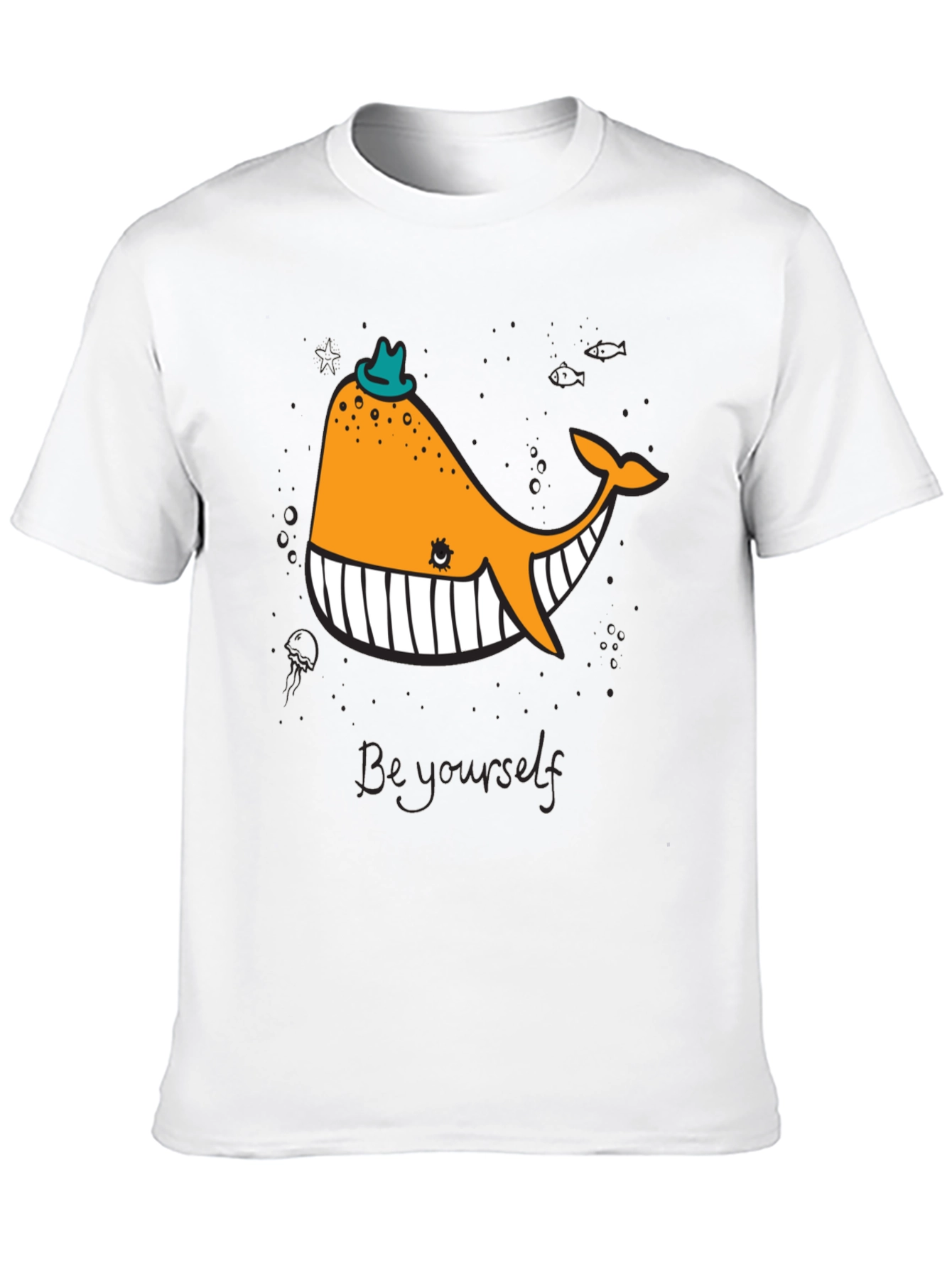 Whimsical Whale Graphic Tee - Be Yourself