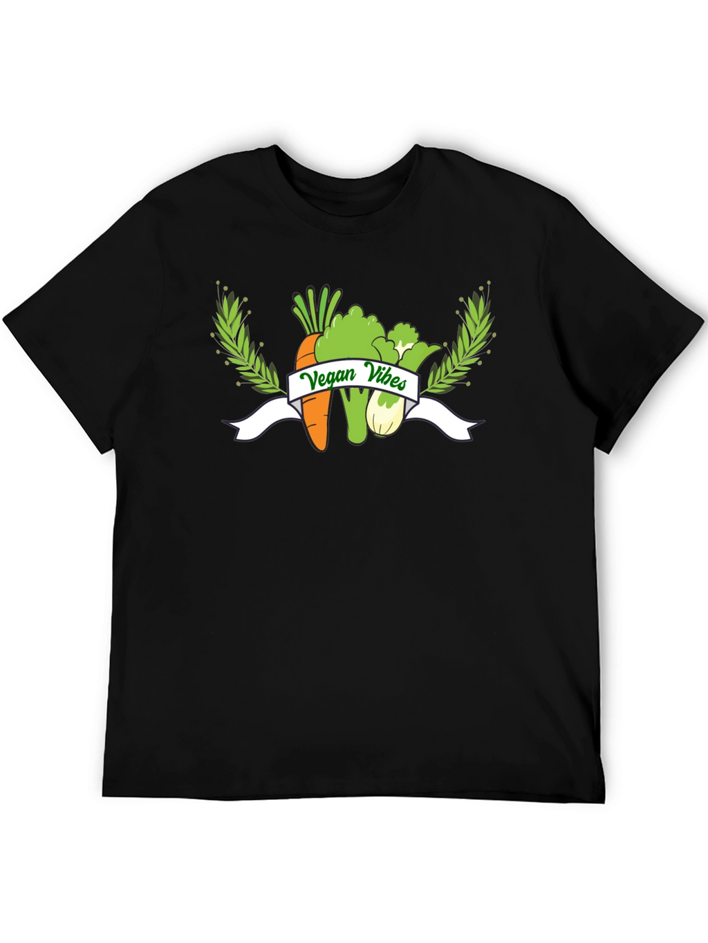 Vegan Vibes Graphic T-Shirt - Black