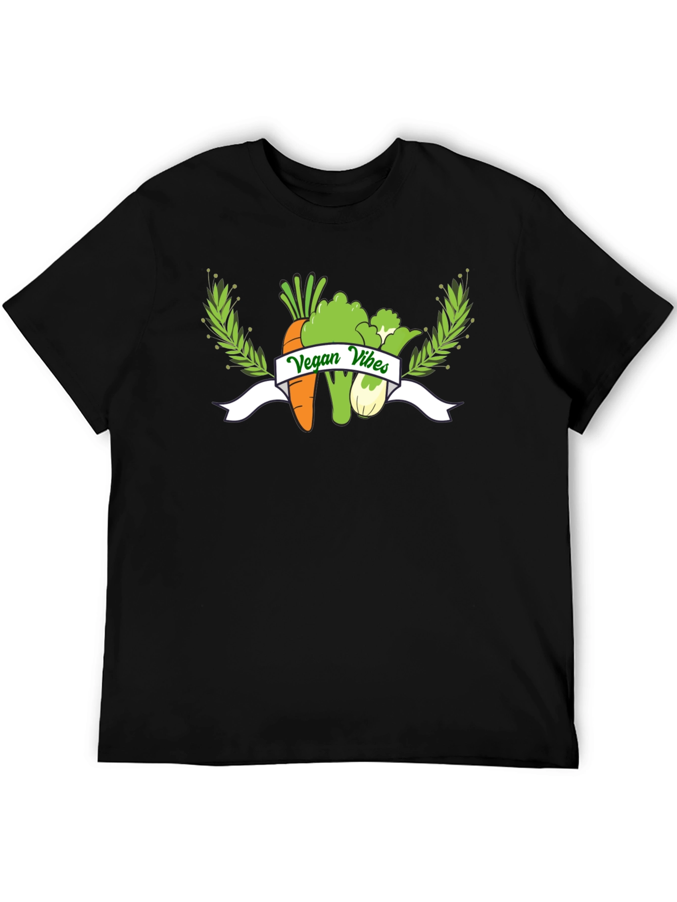 Vegan Vibes Graphic T-Shirt - Black
