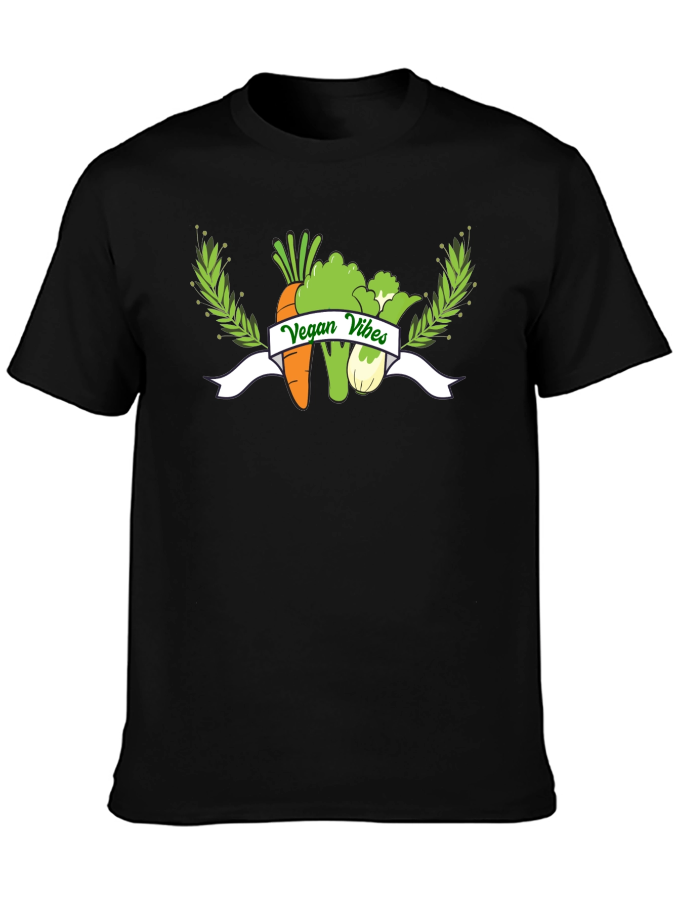 Vegan Vibes Graphic T-Shirt - Black