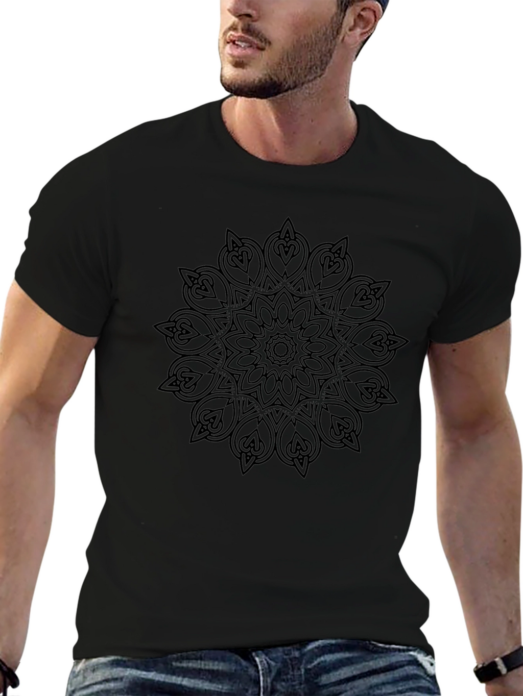 Black Mandala Graphic T-Shirt