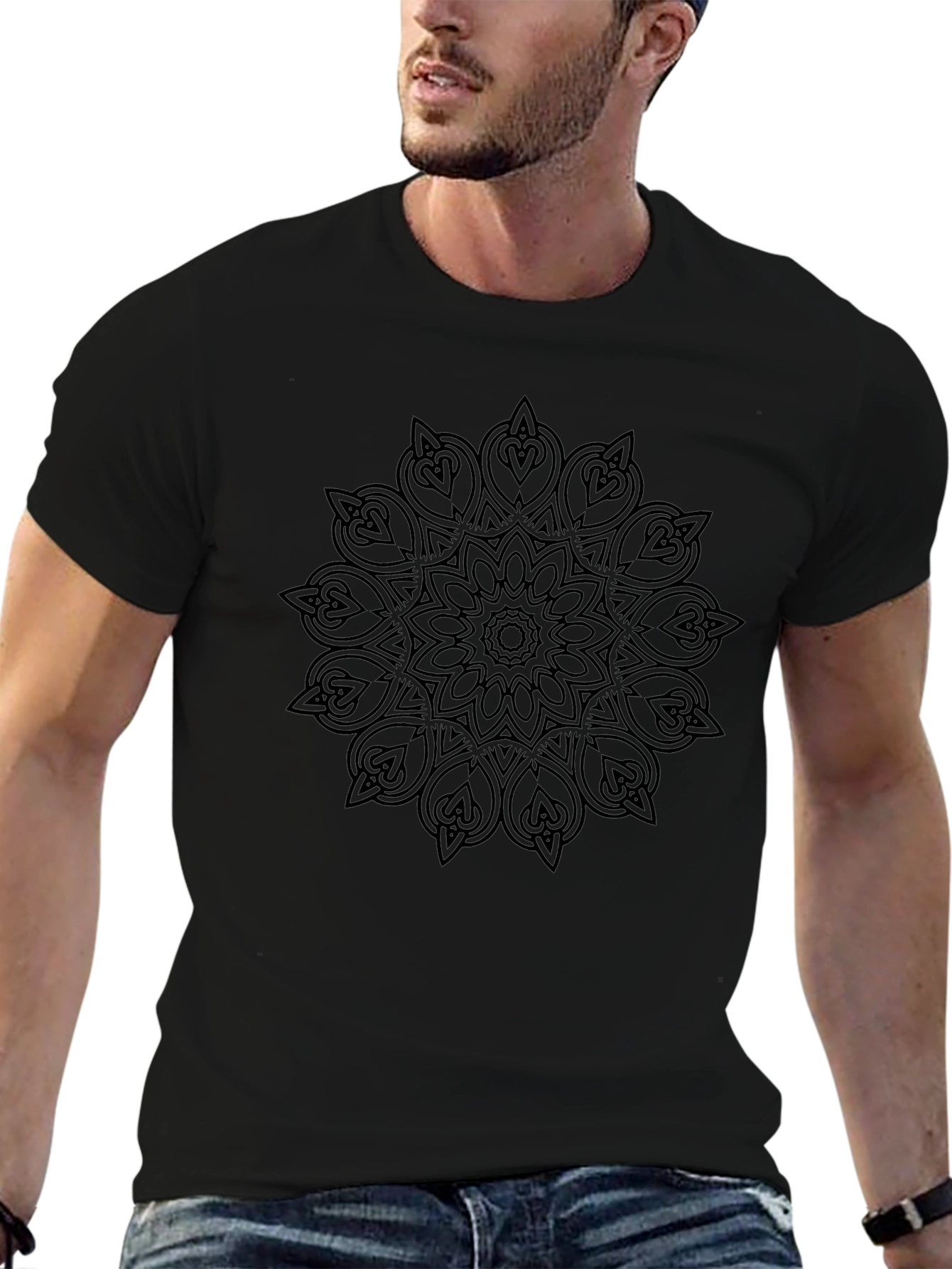 Black Mandala Graphic T-Shirt