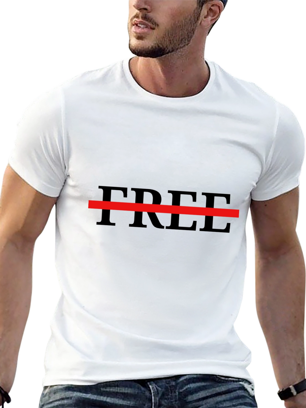 Mens Free Graphic T-Shirt - Black Casual Tee