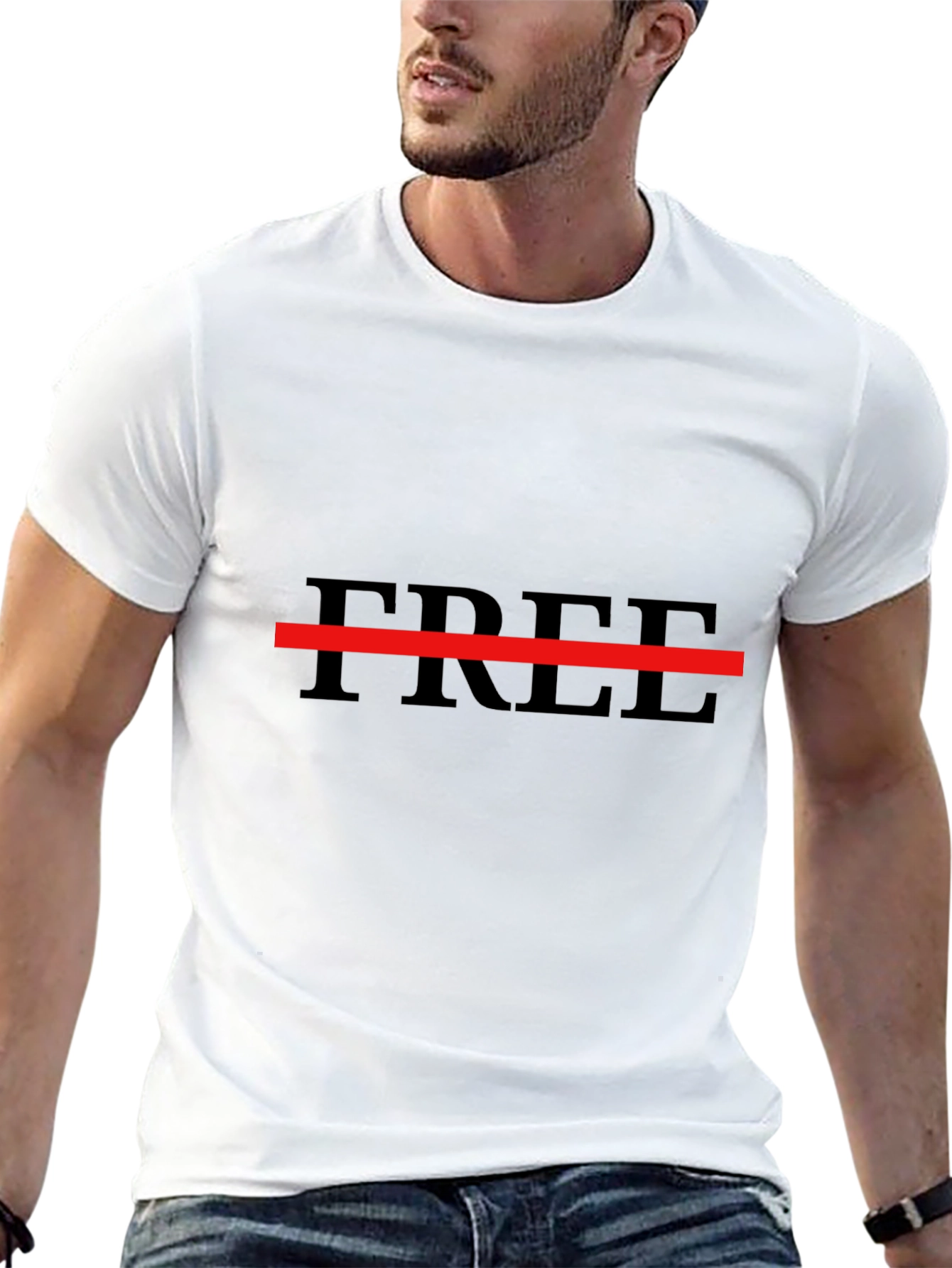 Mens Free Graphic T-Shirt - Black Casual Tee