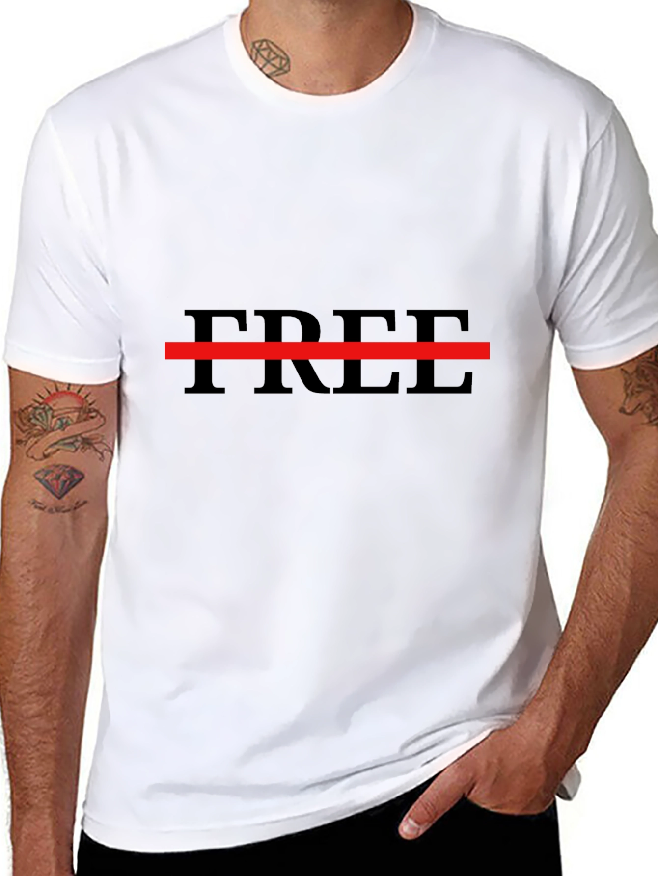 Mens Free Graphic T-Shirt - Black Casual Tee