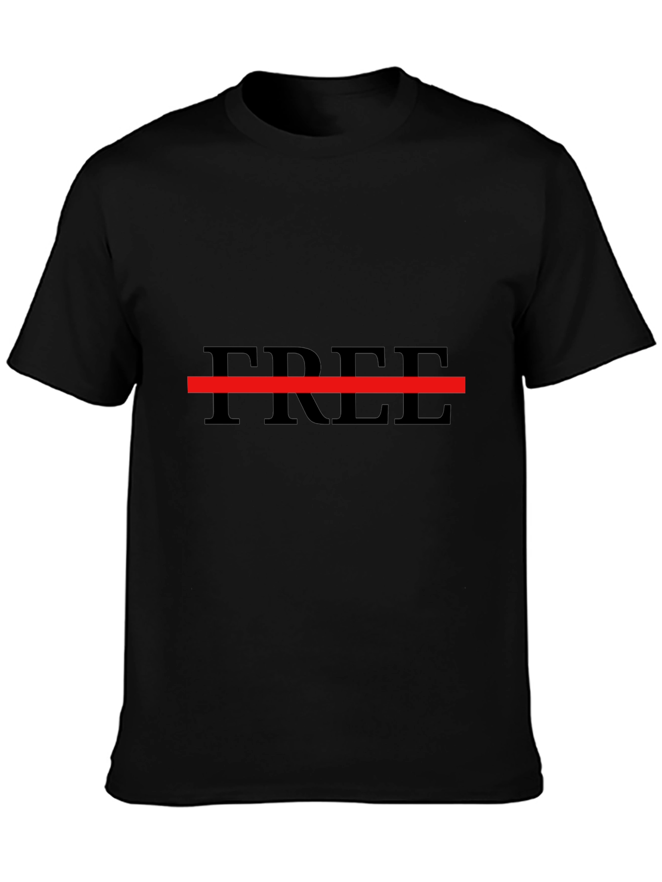 Mens Free Graphic T-Shirt - Black Casual Tee