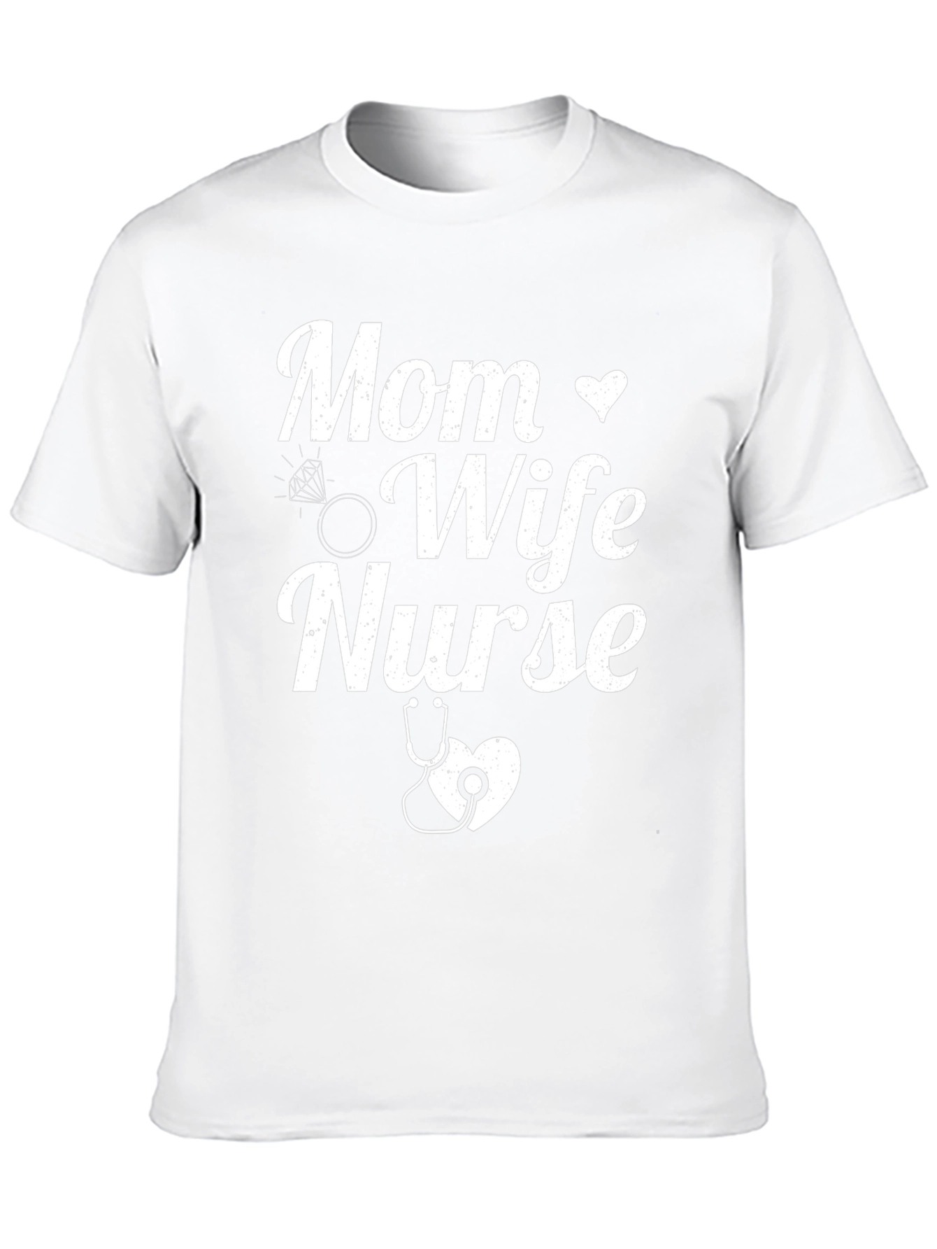 Mom Wife Nurse Graphic T-Shirt - Black