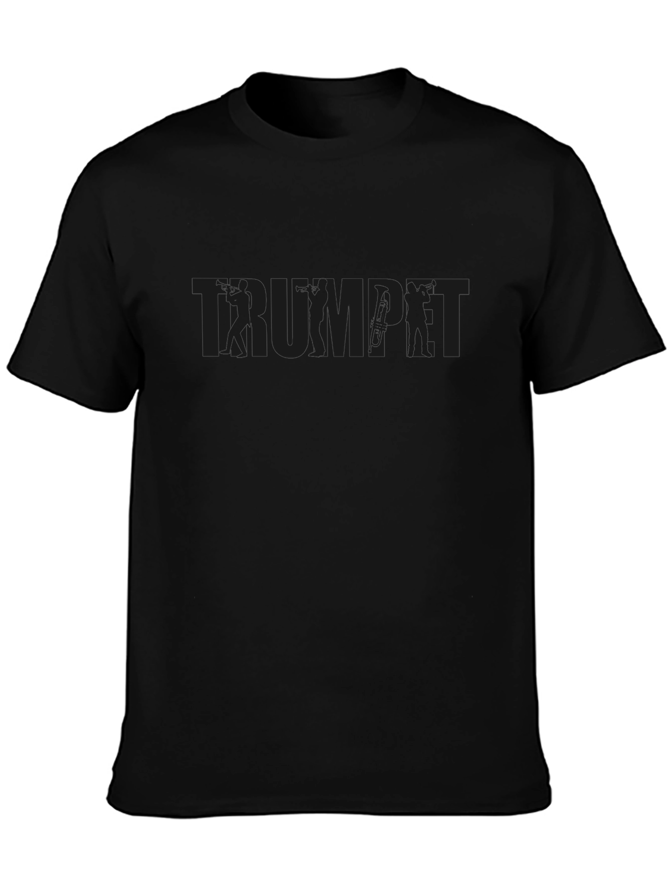 Black Trumpet Graphic Print T-Shirt