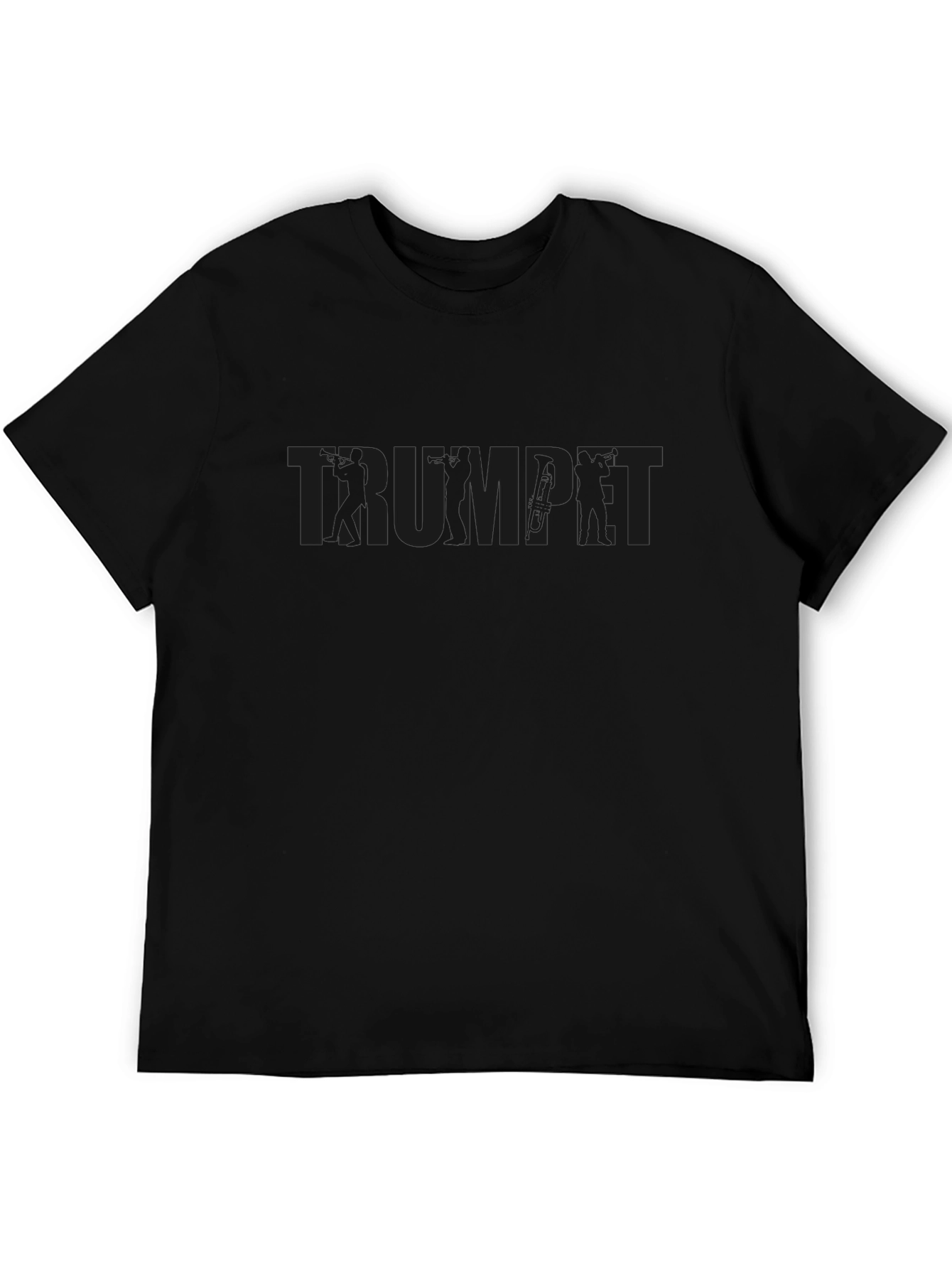 Black Trumpet Graphic Print T-Shirt
