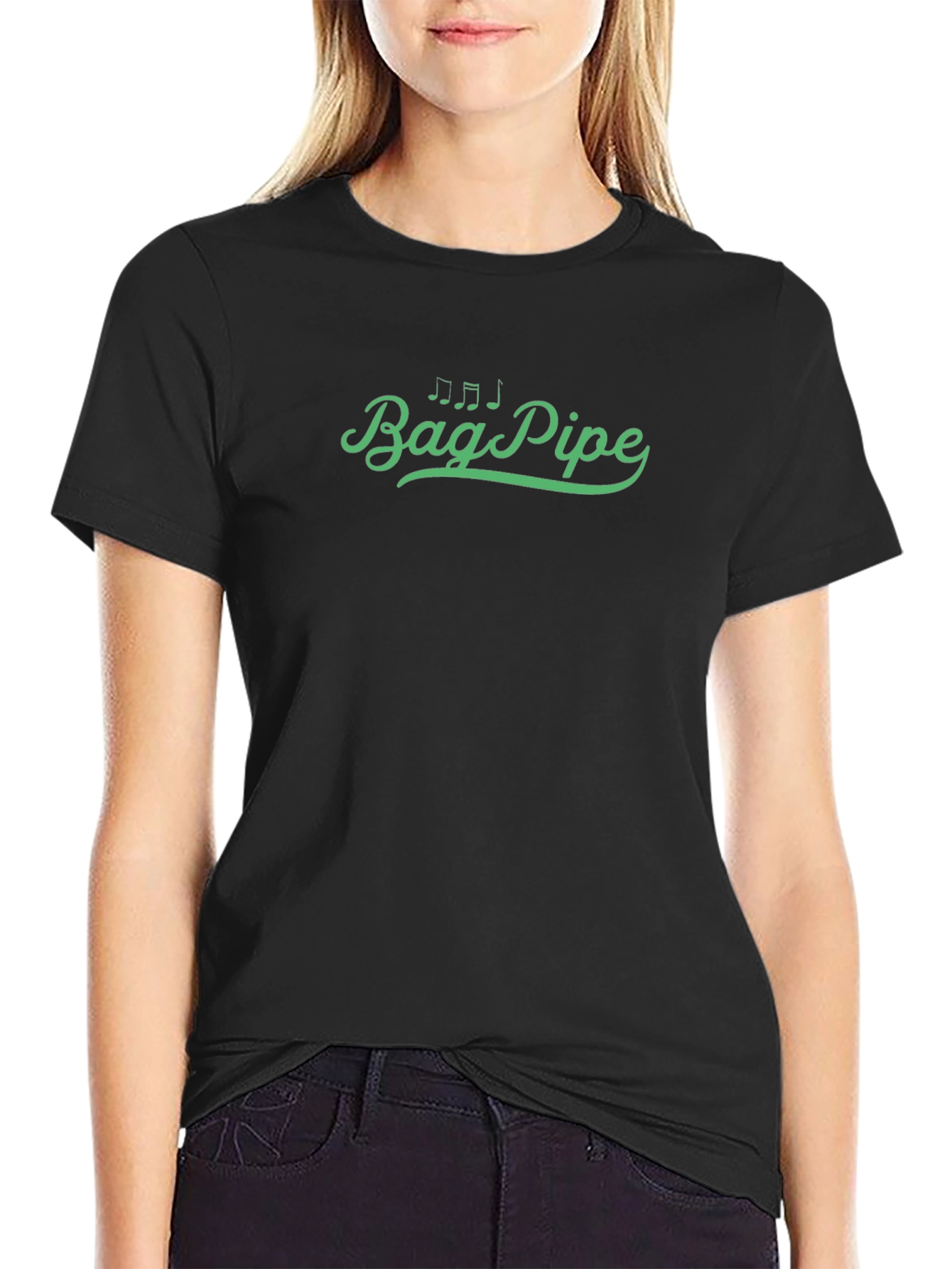Bagpipe Graphic T-Shirt - Black