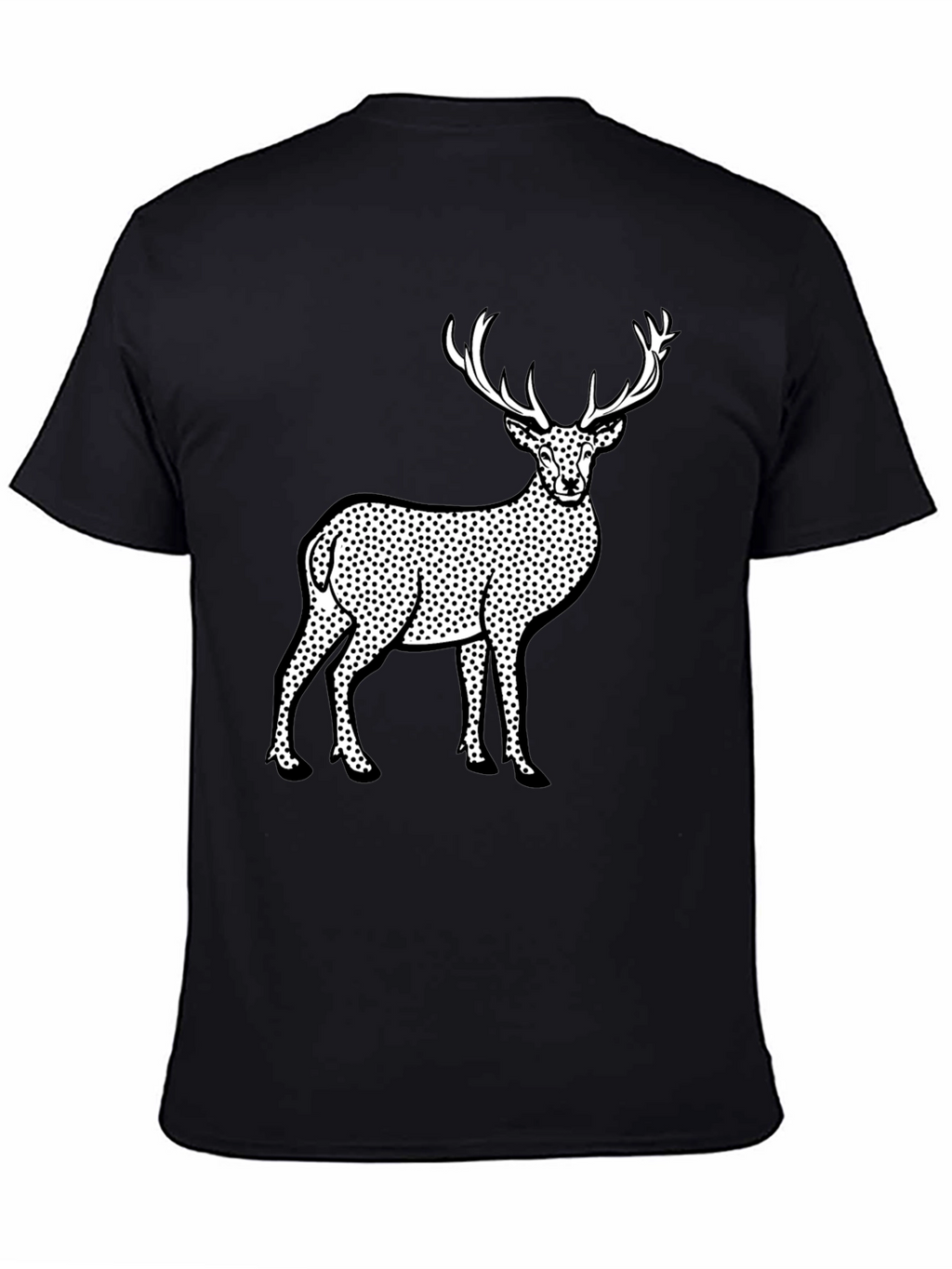 Deer Print Black T-Shirt