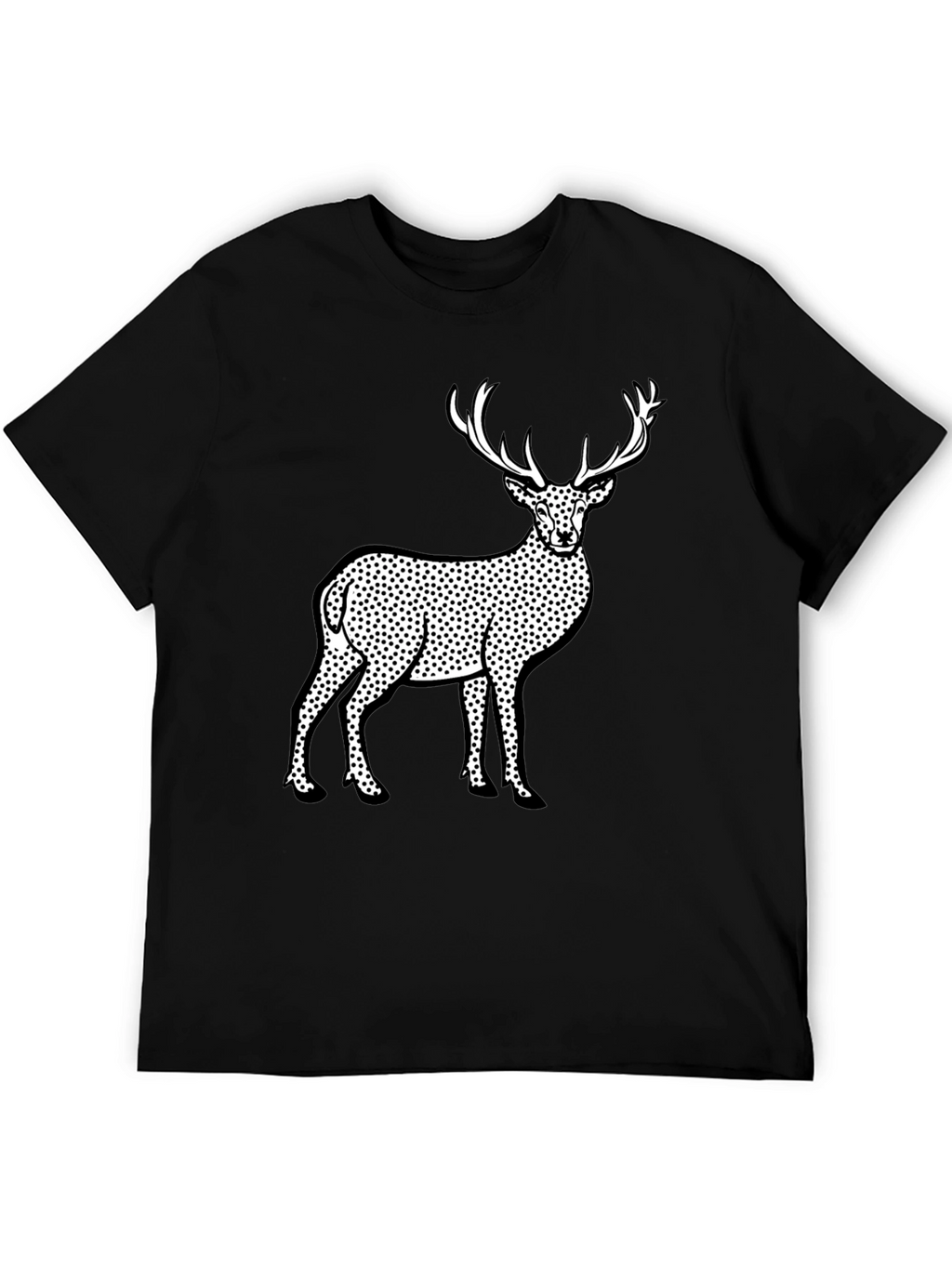 Deer Print Black T-Shirt