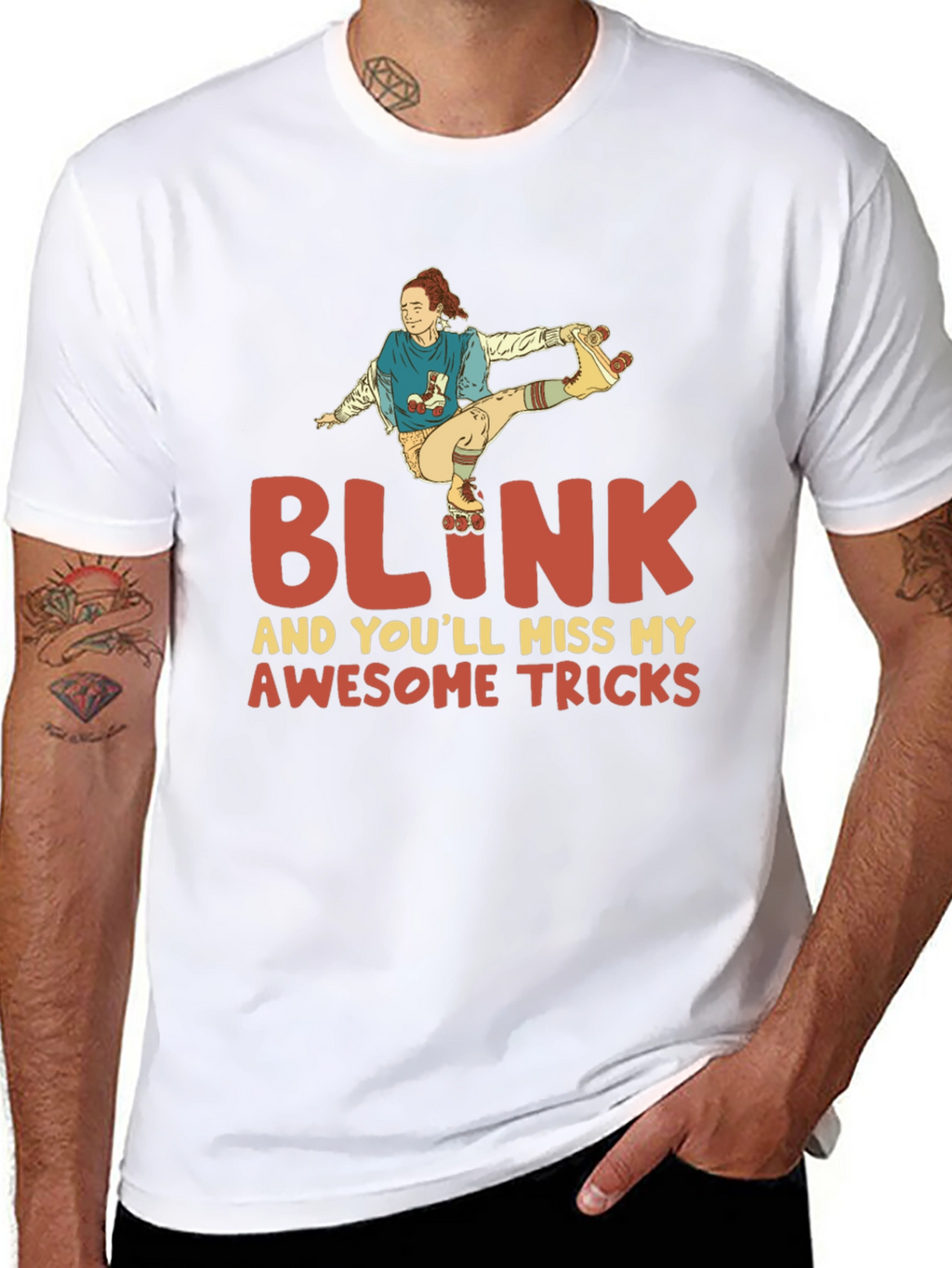 Blink Awesome Tricks Roller Skating T-Shirt