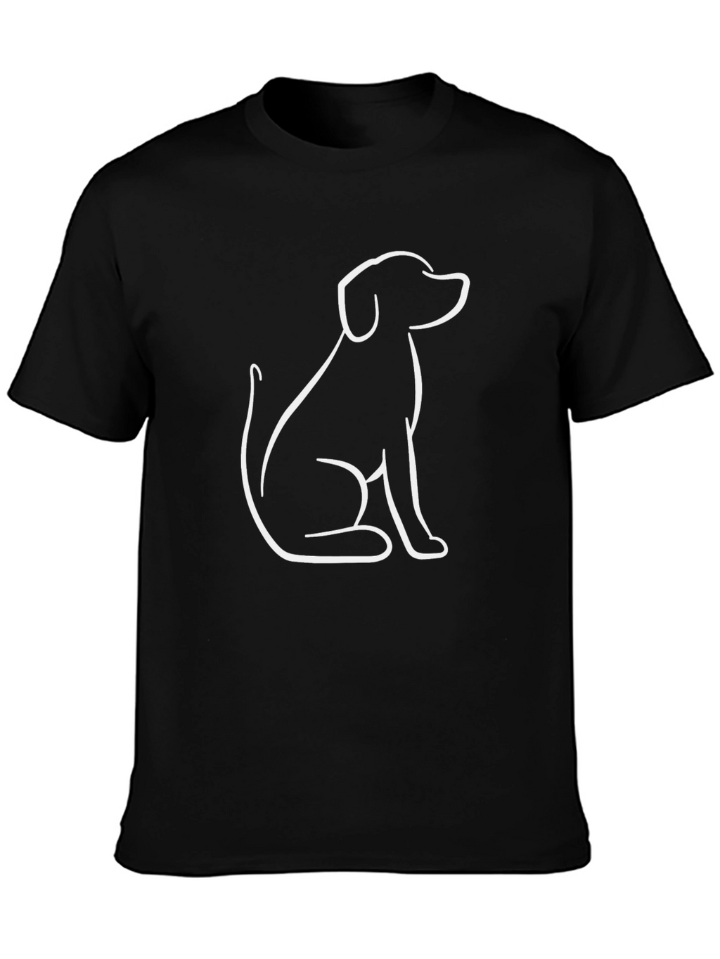 Dog Outline Black T-Shirt