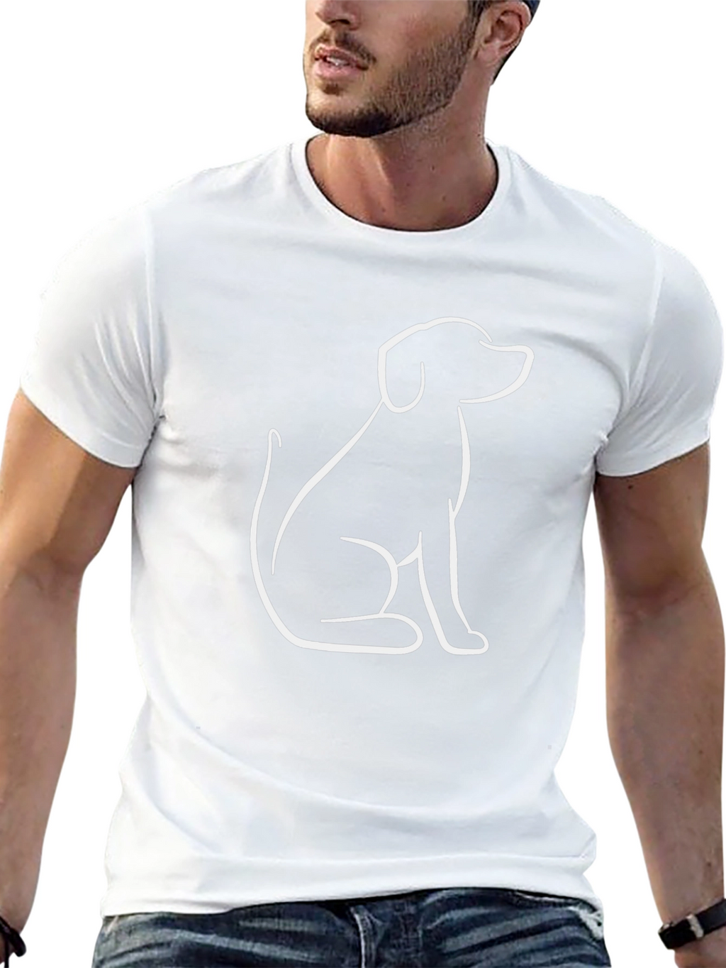 Dog Outline Black T-Shirt