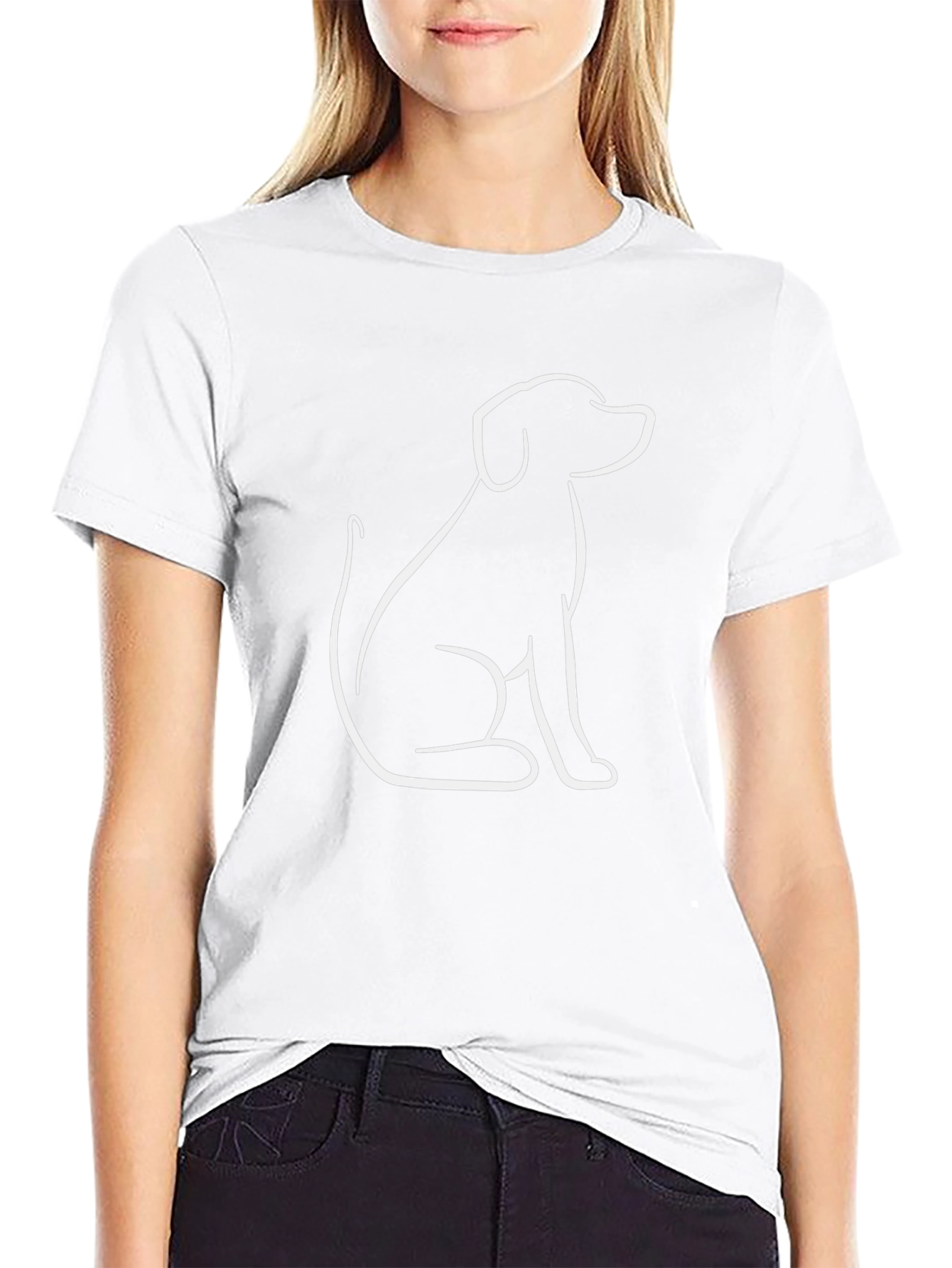 Dog Outline Black T-Shirt