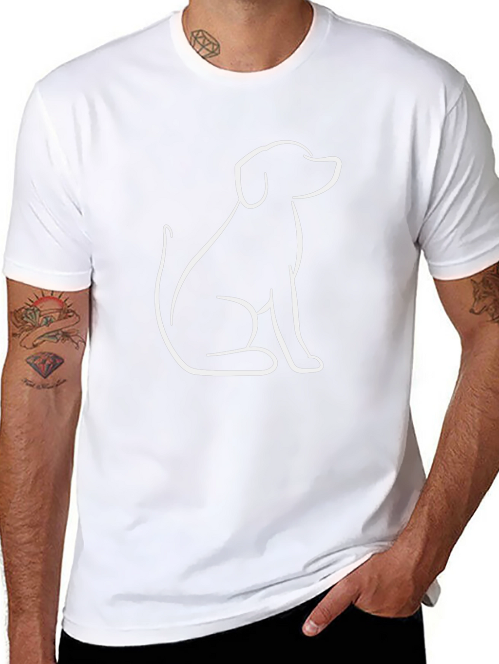 Dog Outline Black T-Shirt