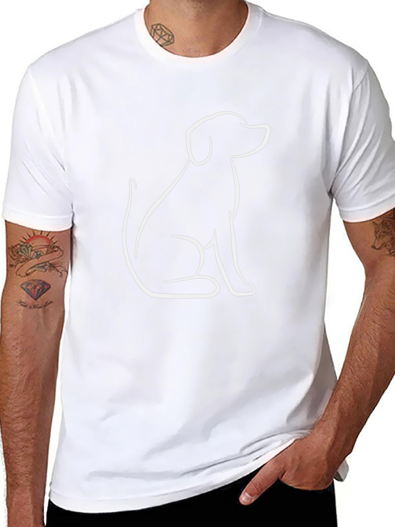 Dog Outline Black T-Shirt