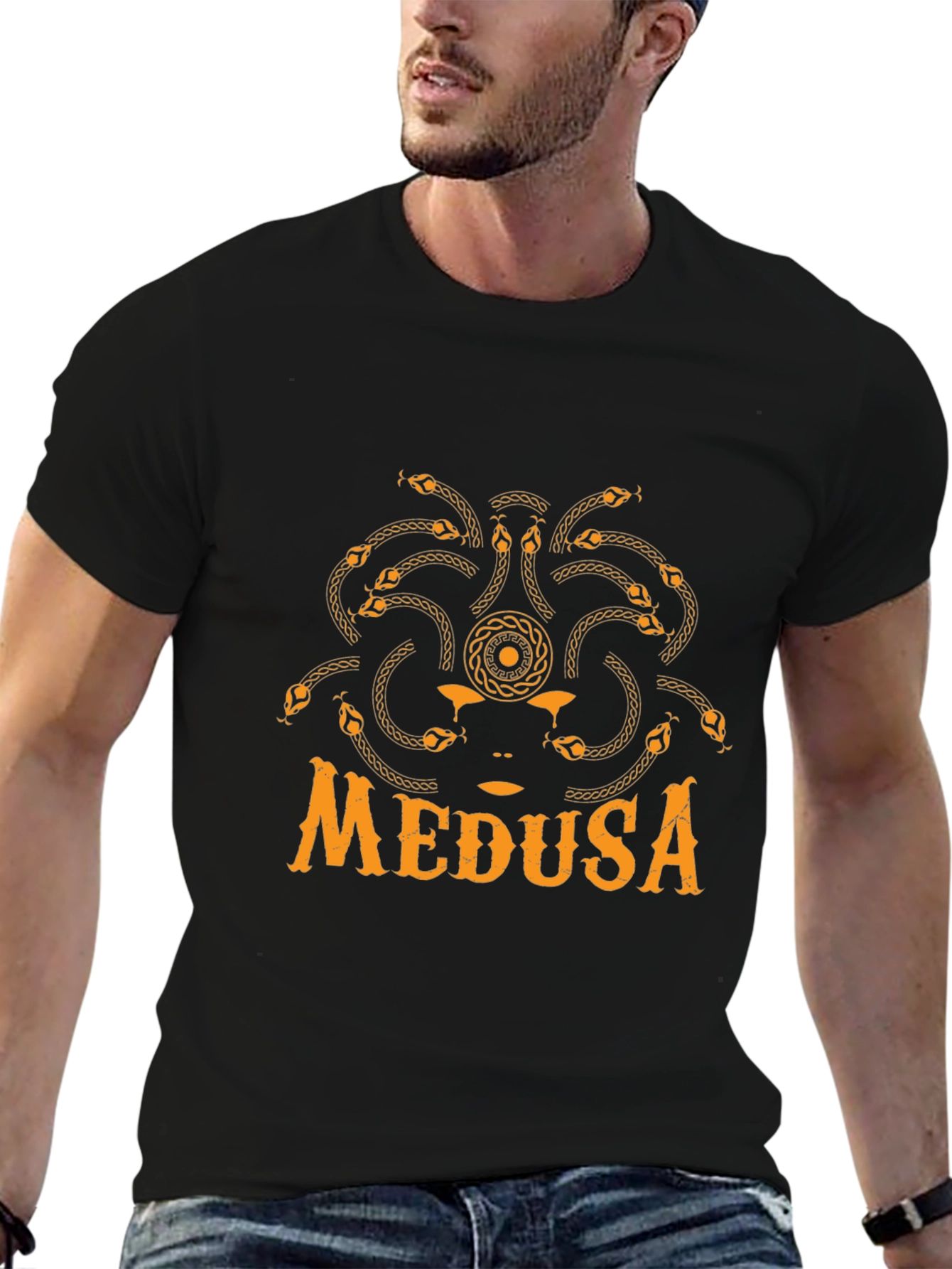Medusa Graphic T-Shirt - Black Cotton Tee