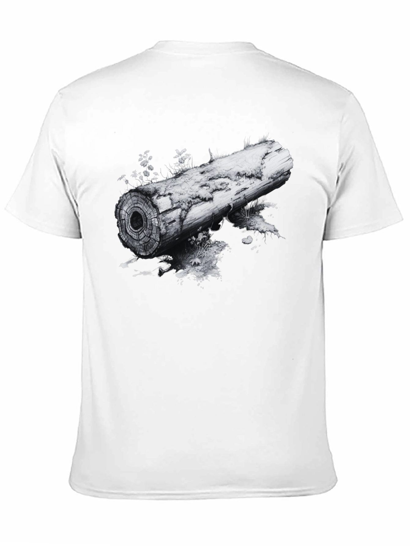 Nature Inspired Log Graphic Tee - Black