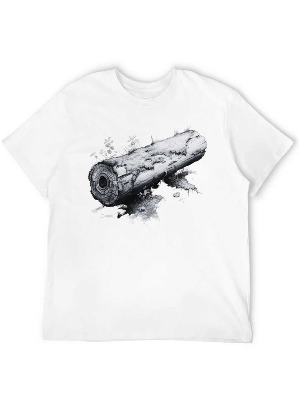 Nature Inspired Log Graphic Tee - Black