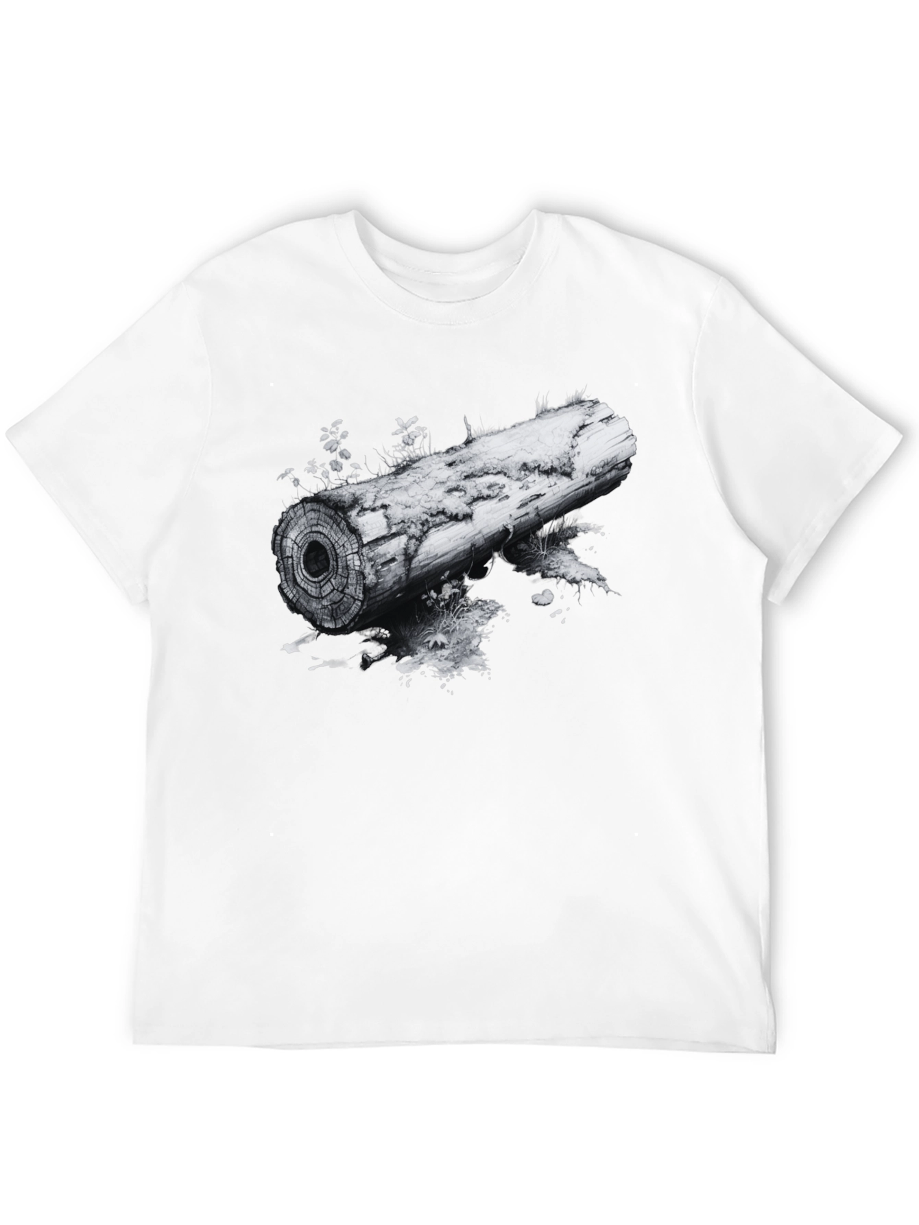 Nature Inspired Log Graphic Tee - Black