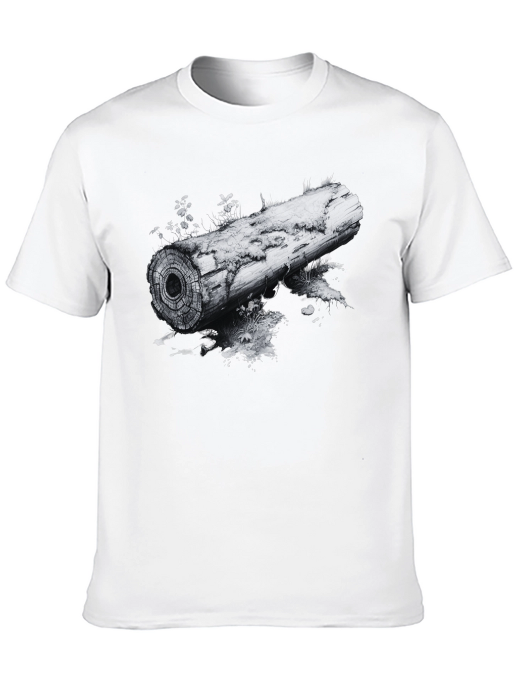 Nature Inspired Log Graphic Tee - Black