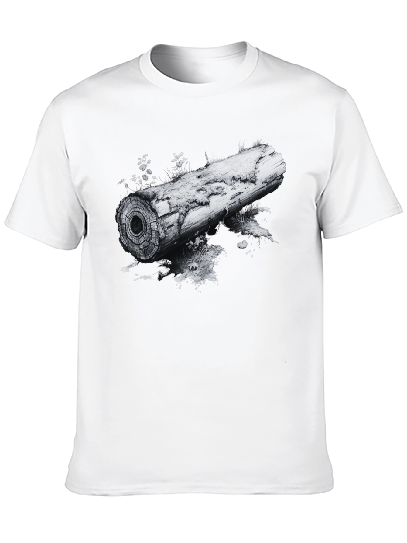 Nature Inspired Log Graphic Tee - Black