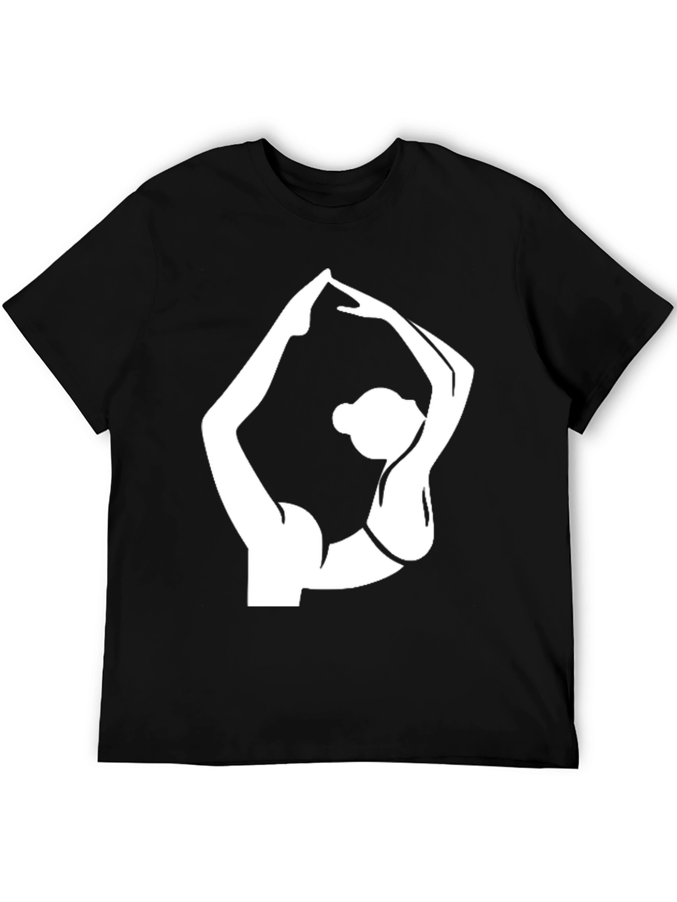 Yoga Pose Graphic Tee - Black Cotton Blend Shirt