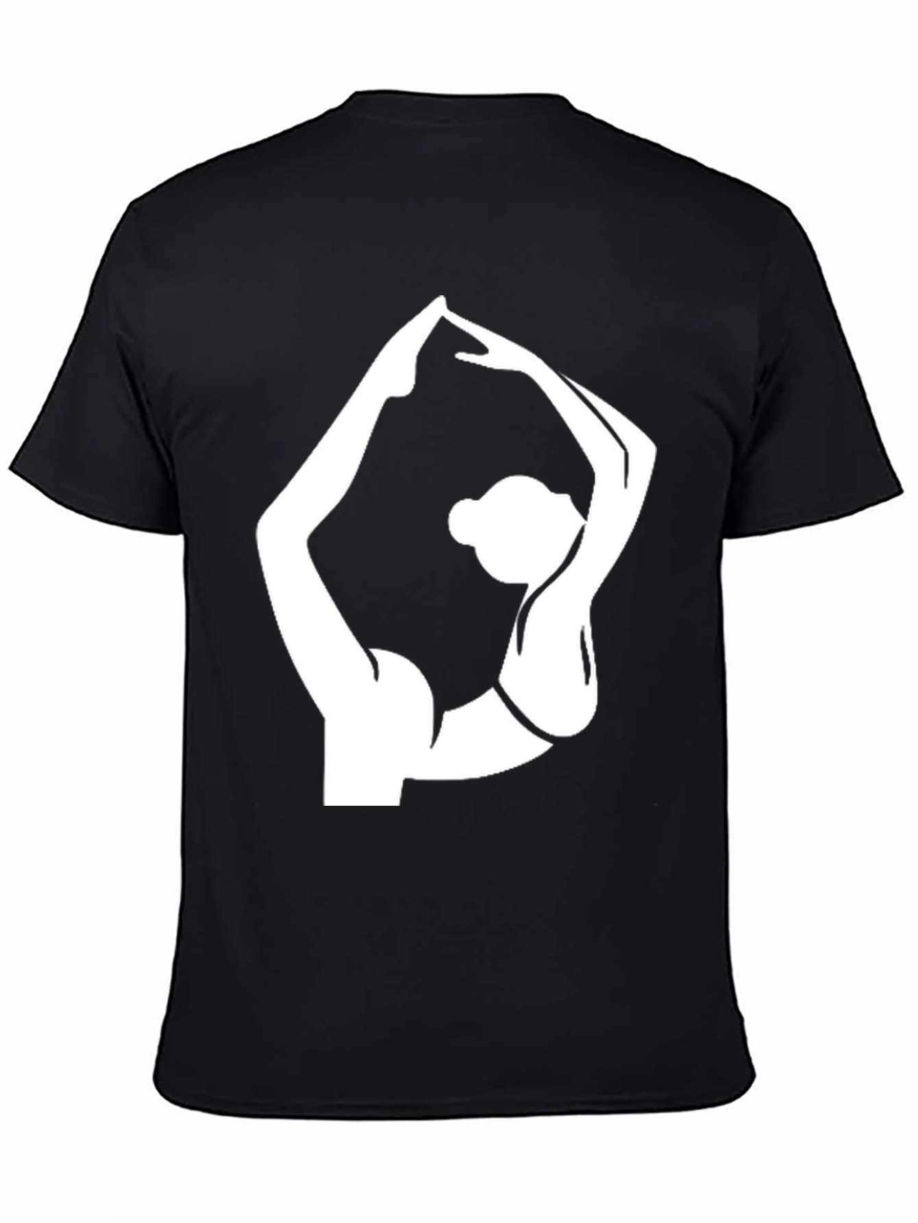 Yoga Pose Graphic Tee - Black Cotton Blend Shirt