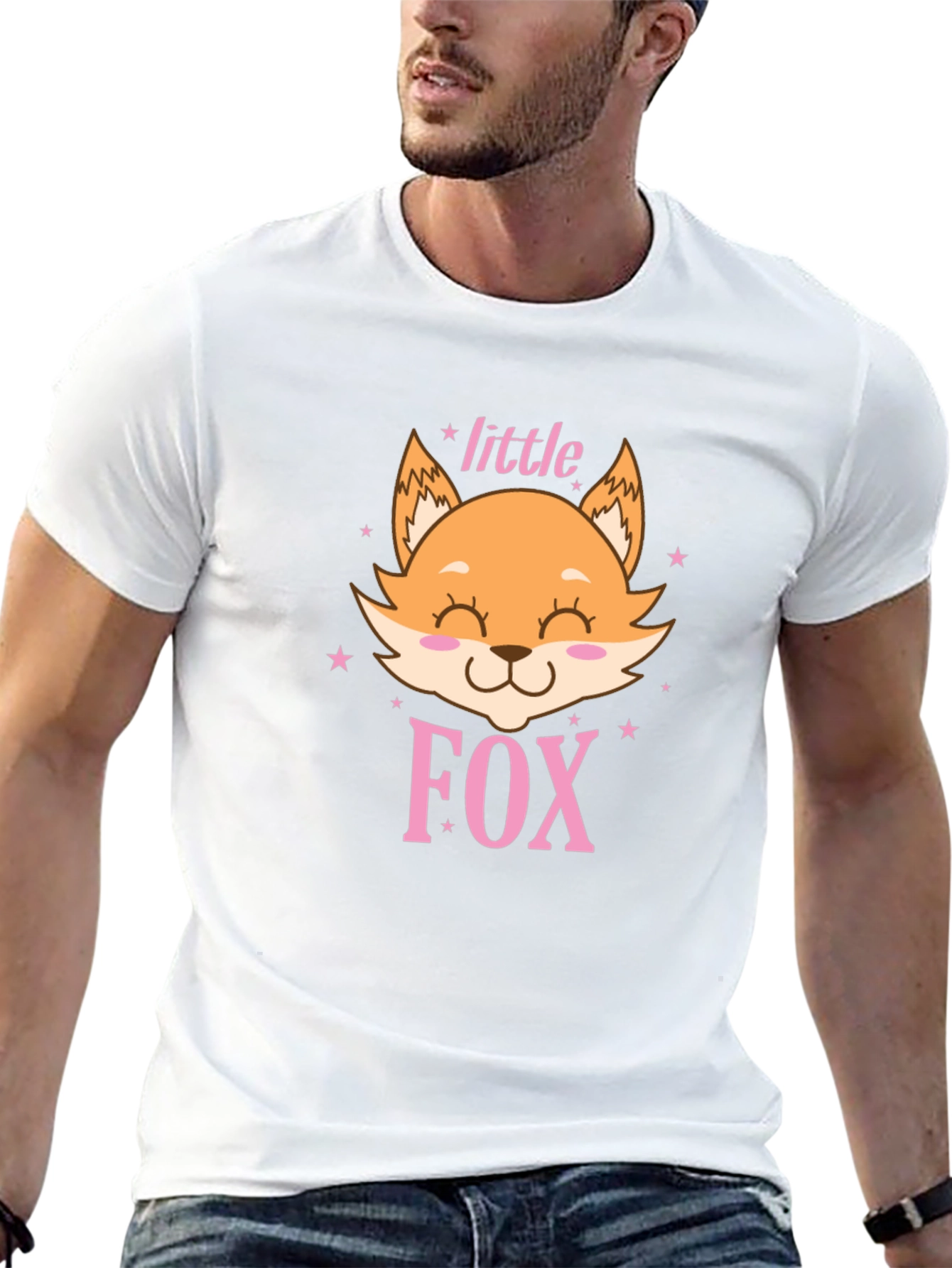 Cute Little Fox Graphic Tee - Unisex Black Shirt