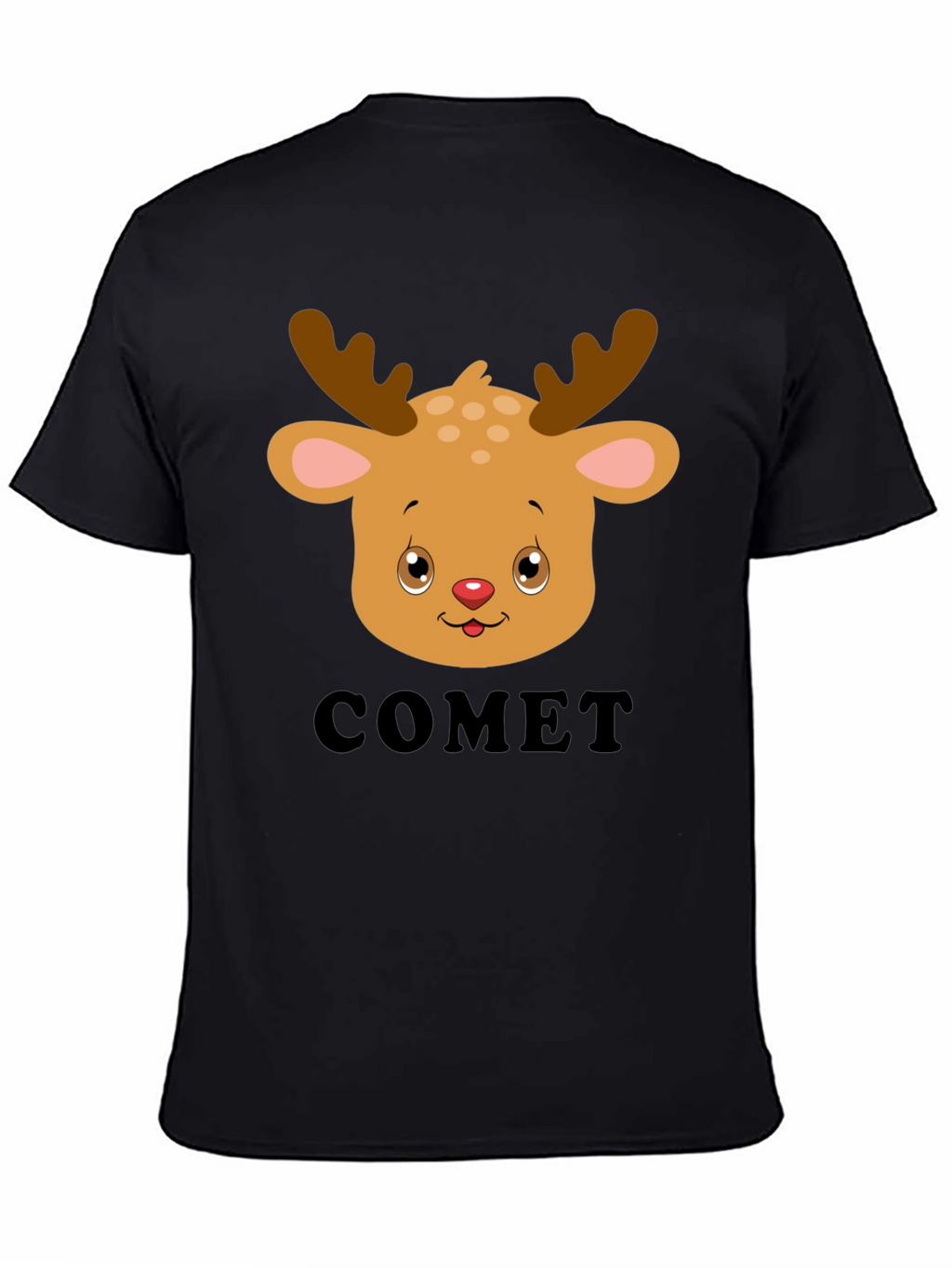 Comet Reindeer Graphic Tee - Black
