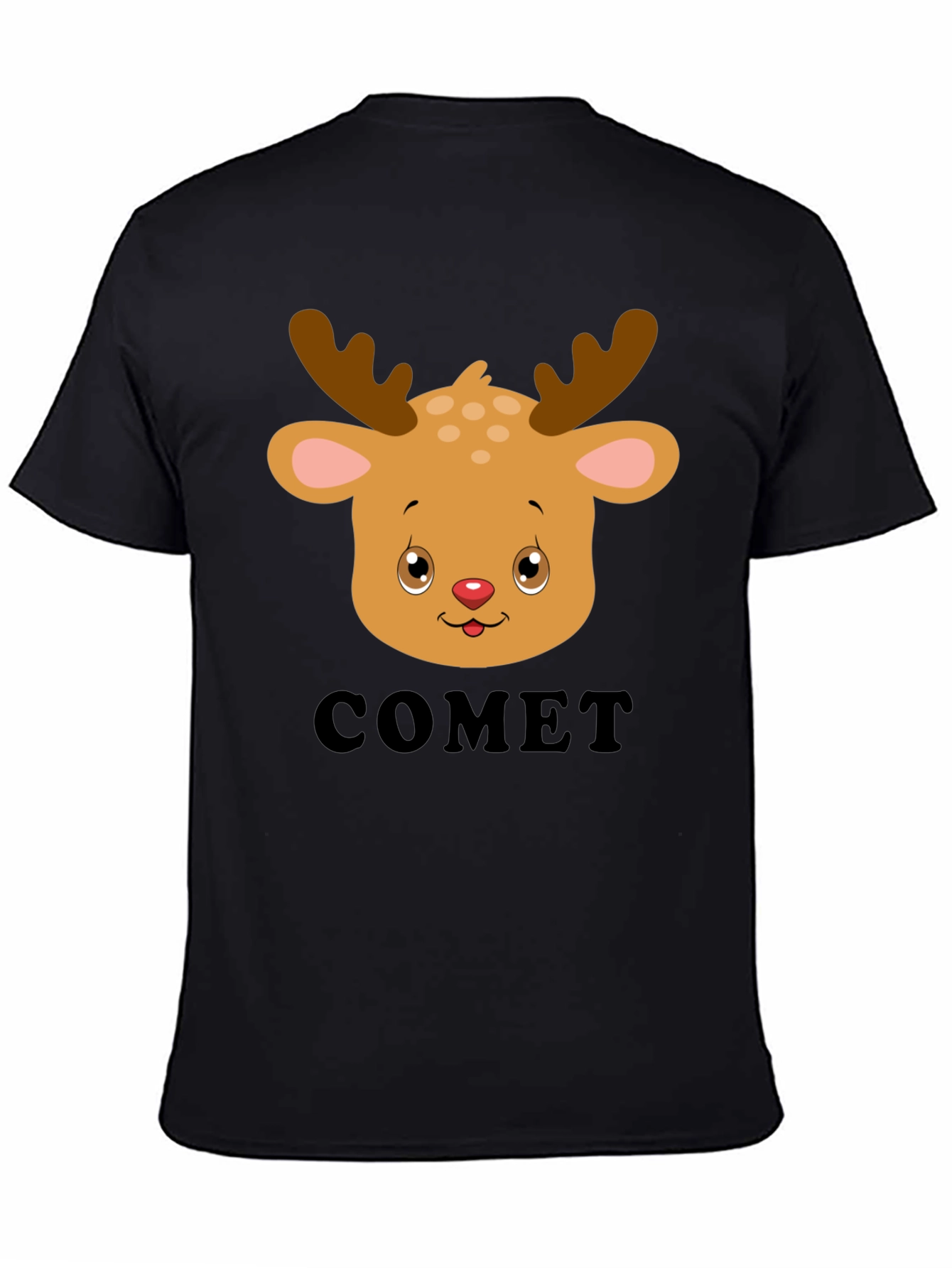 Comet Reindeer Graphic Tee - Black