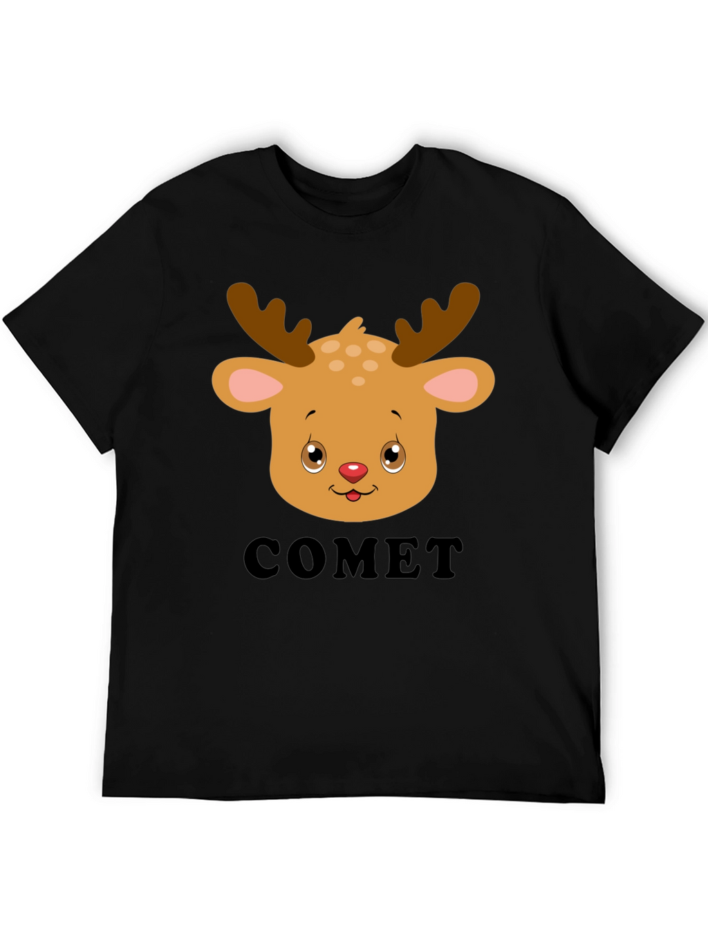 Comet Reindeer Graphic Tee - Black