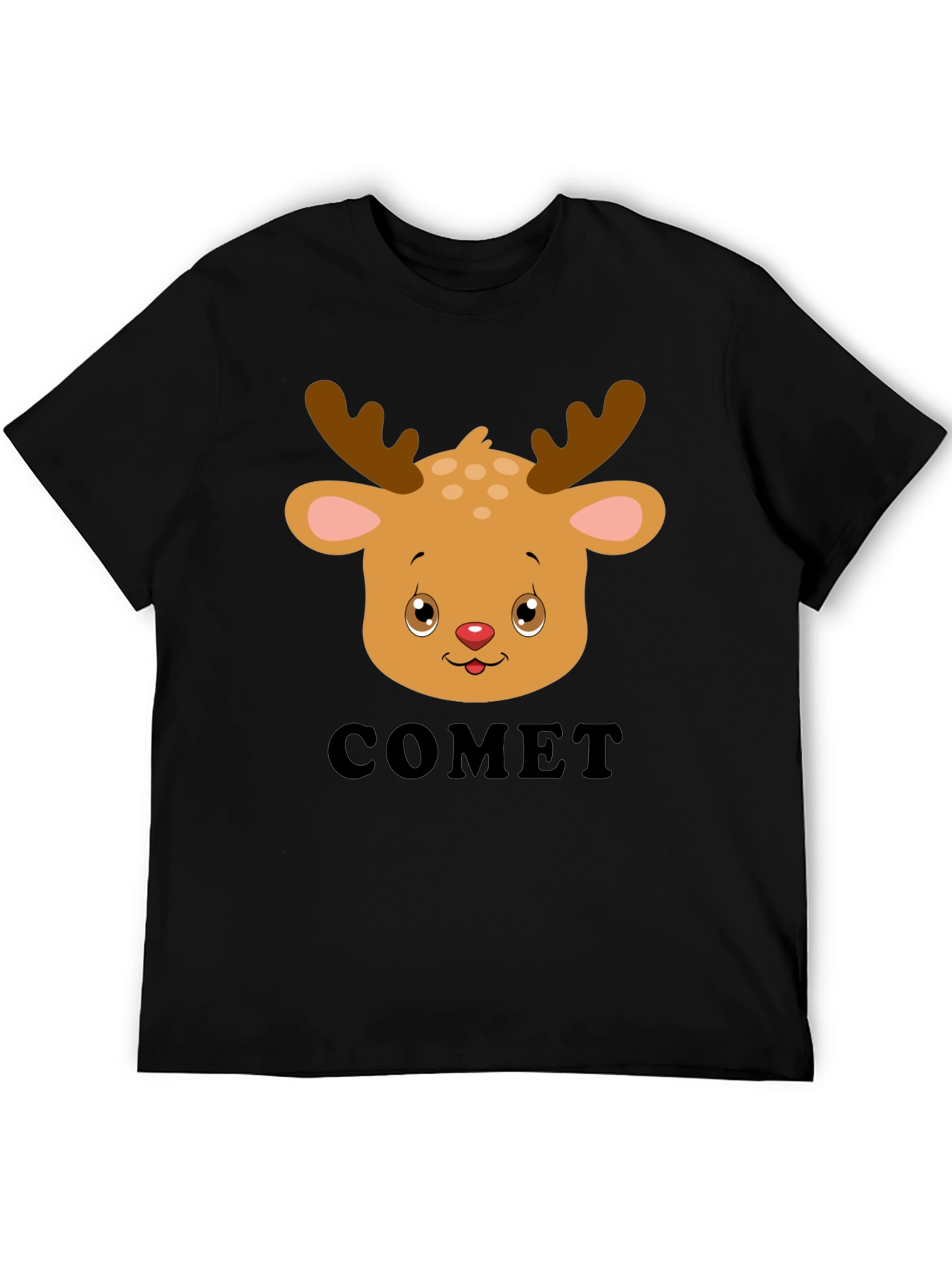 Comet Reindeer Graphic Tee - Black