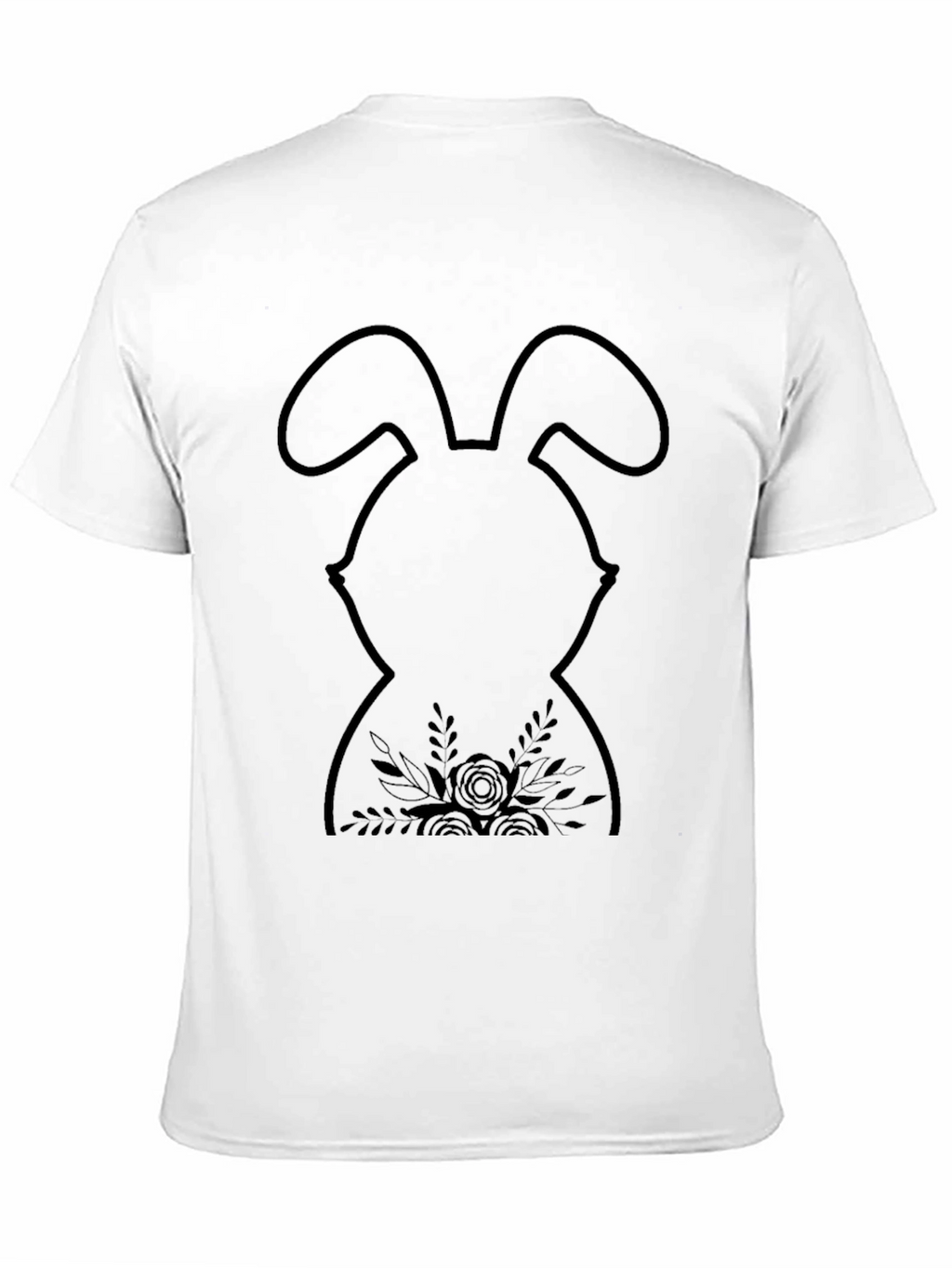 Easter Bunny Floral T-Shirt - Black