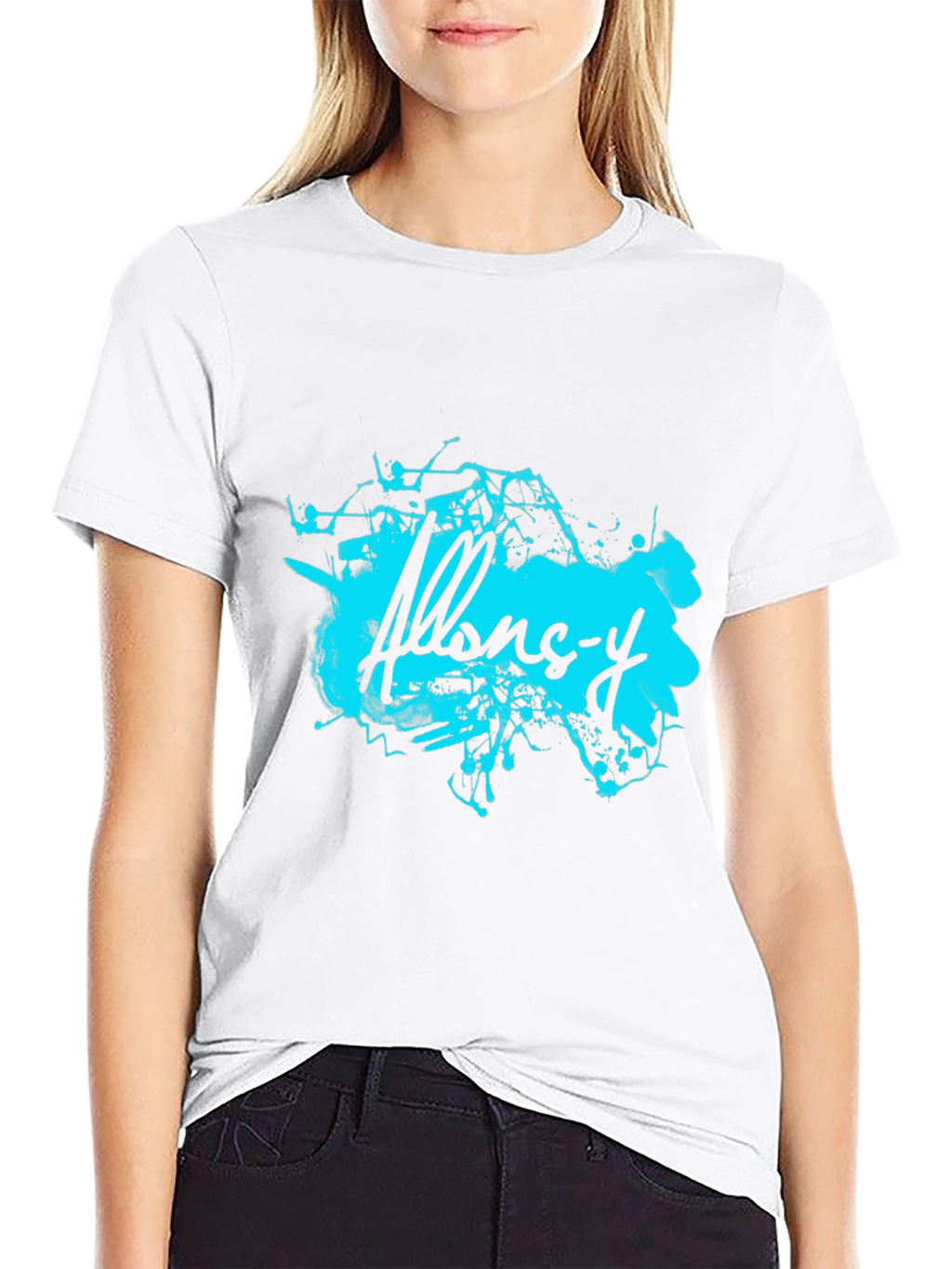 Abstract Allons-y Graphic Black T-Shirt