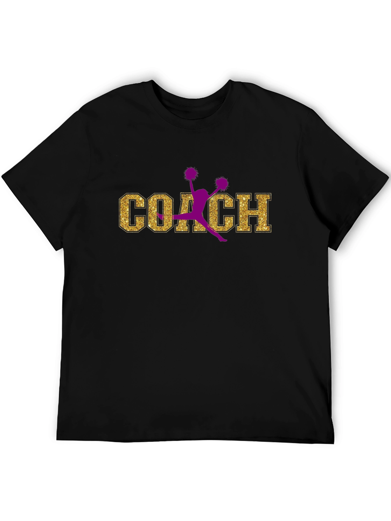 Cheer Coach T-Shirt Glitter Gold Design