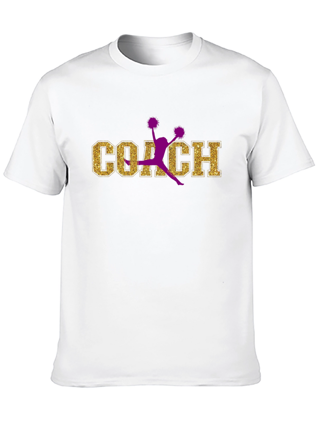 Cheer Coach T-Shirt Glitter Gold Design