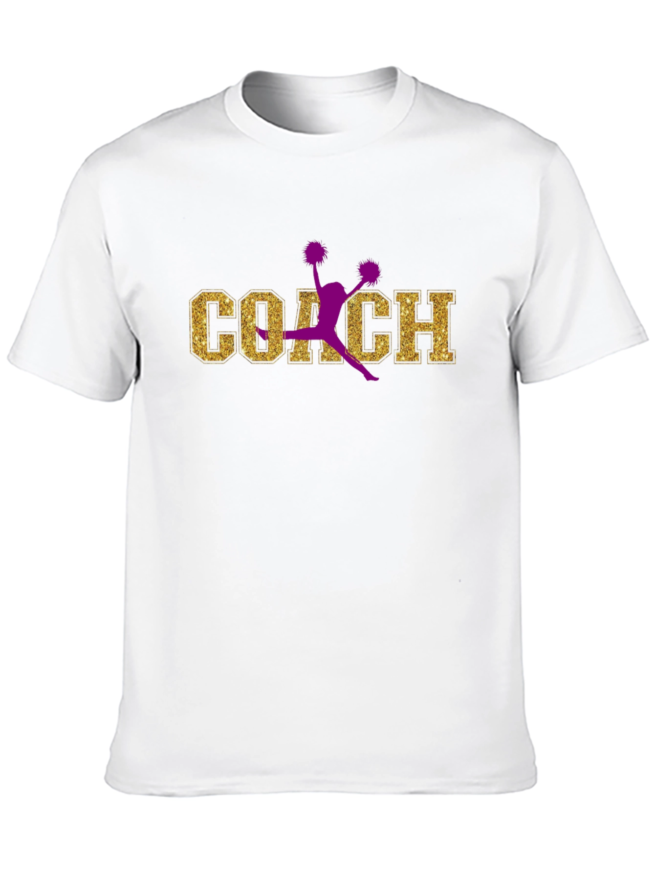 Cheer Coach T-Shirt Glitter Gold Design