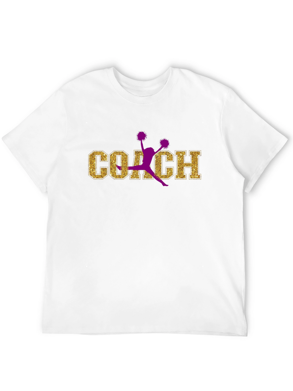 Cheer Coach T-Shirt Glitter Gold Design