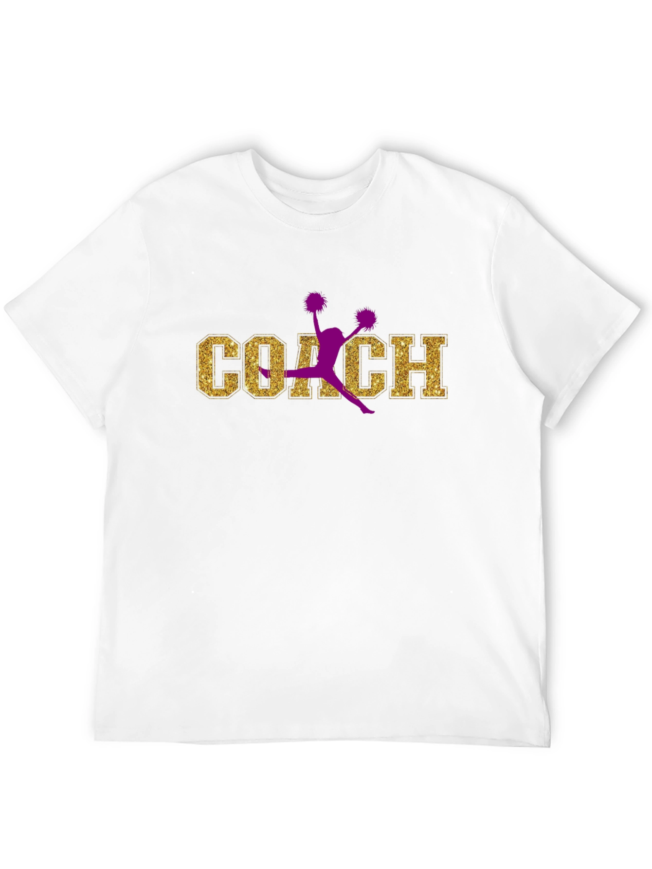Cheer Coach T-Shirt Glitter Gold Design