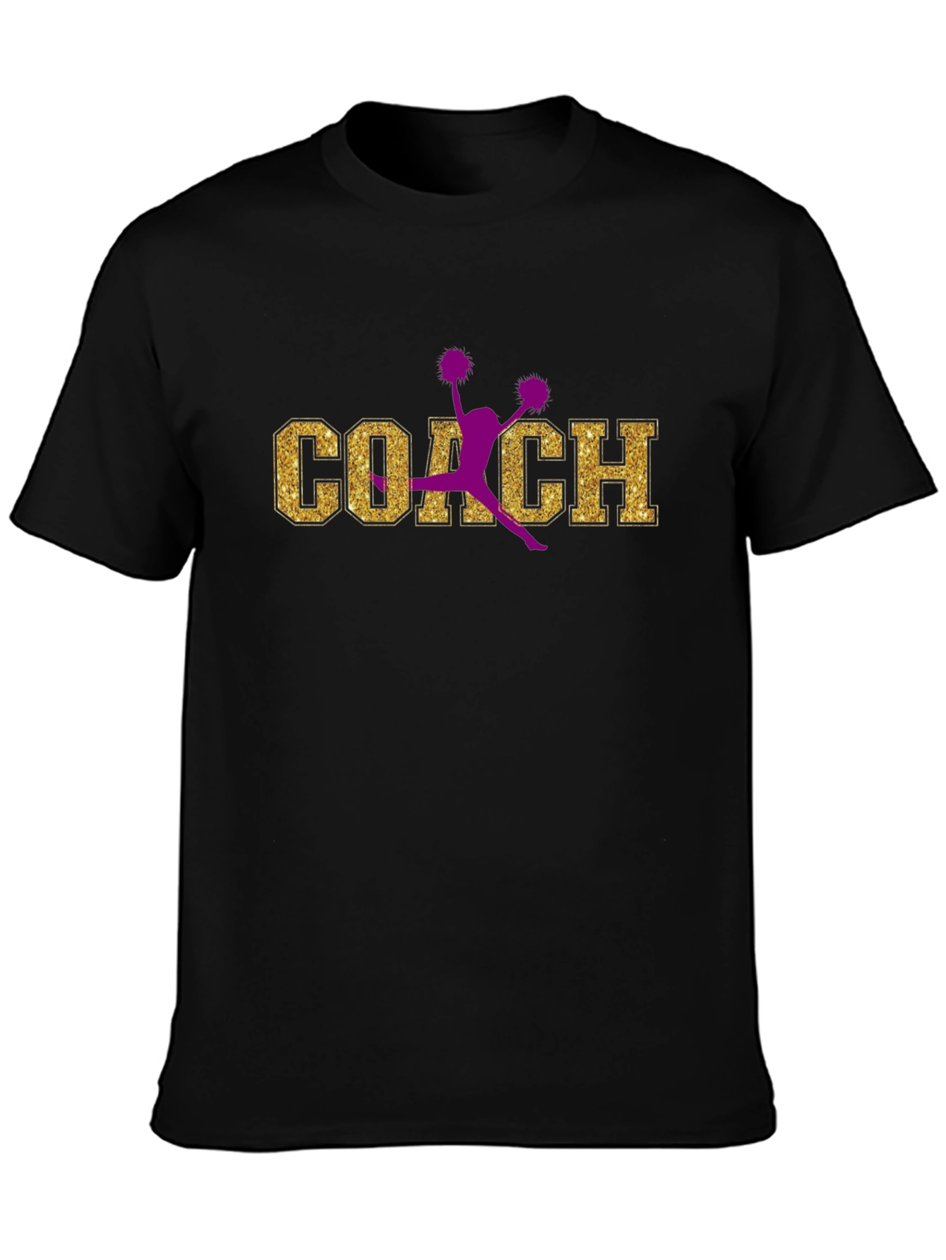 Cheer Coach T-Shirt Glitter Gold Design