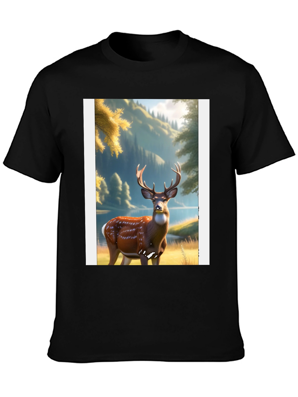 Deer Graphic Black T-Shirt