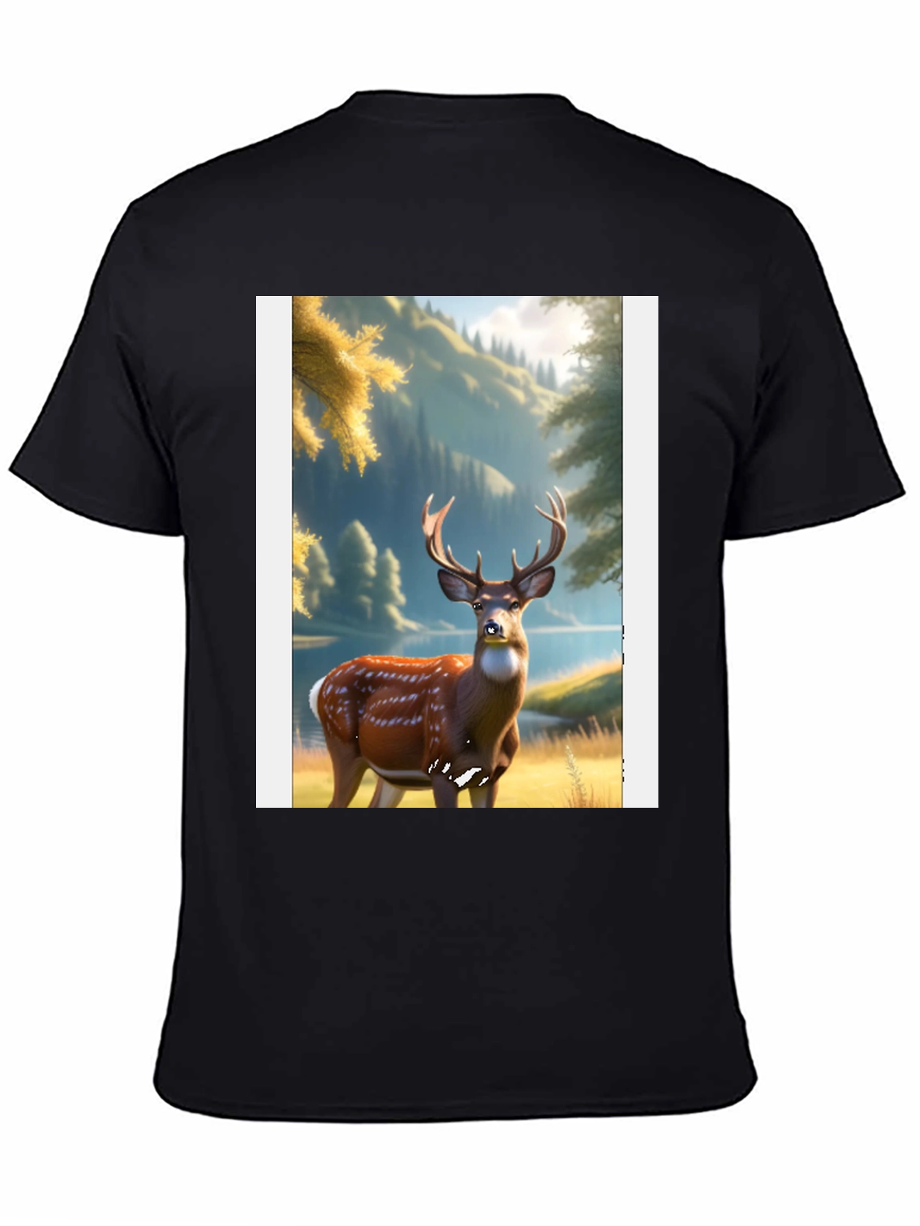 Deer Graphic Black T-Shirt