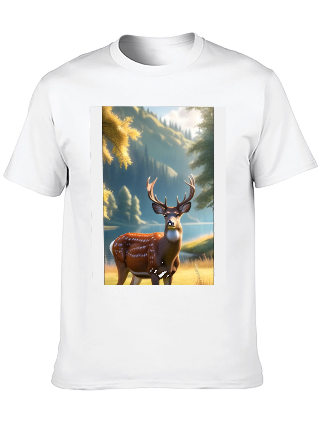 Deer Graphic Black T-Shirt