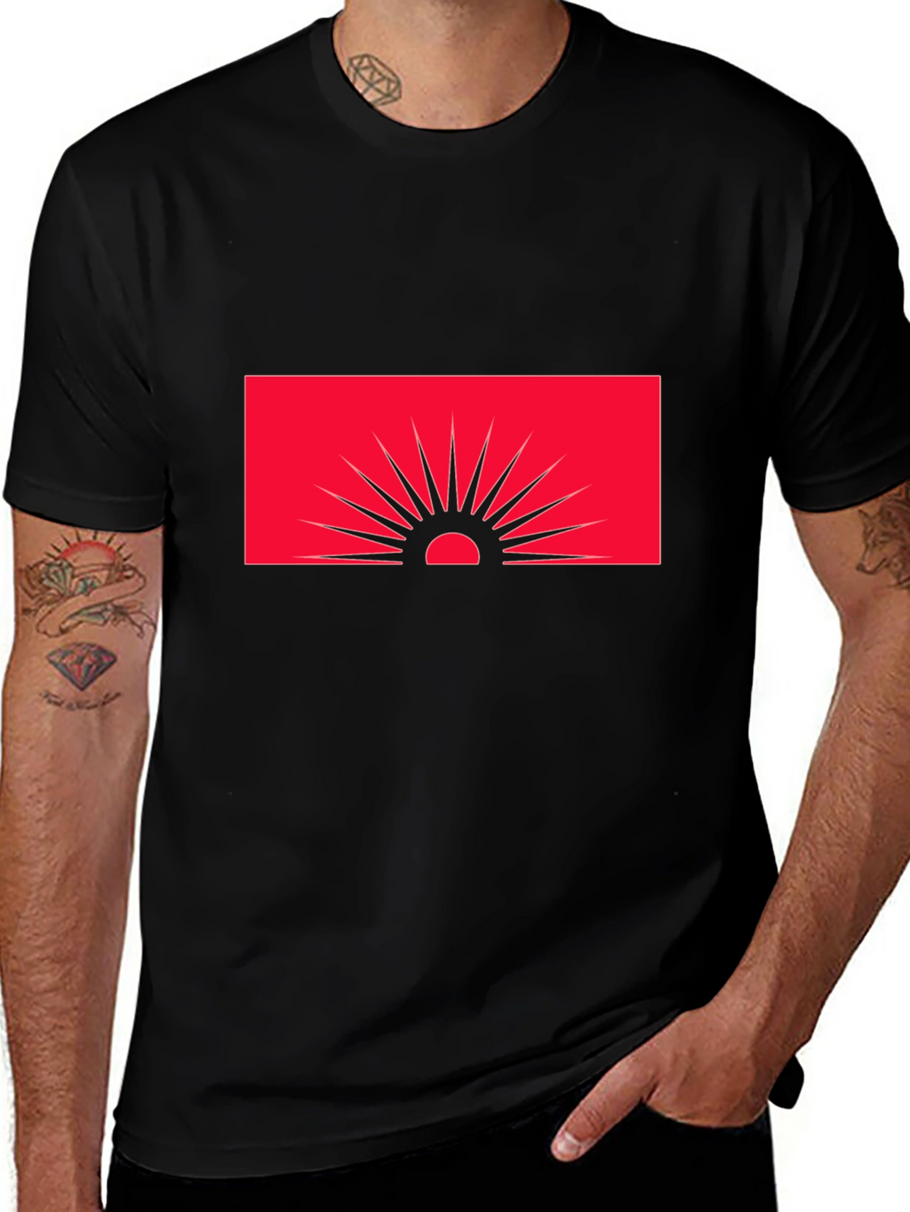 Sunset Graphic Tee - Modern Black T-Shirt