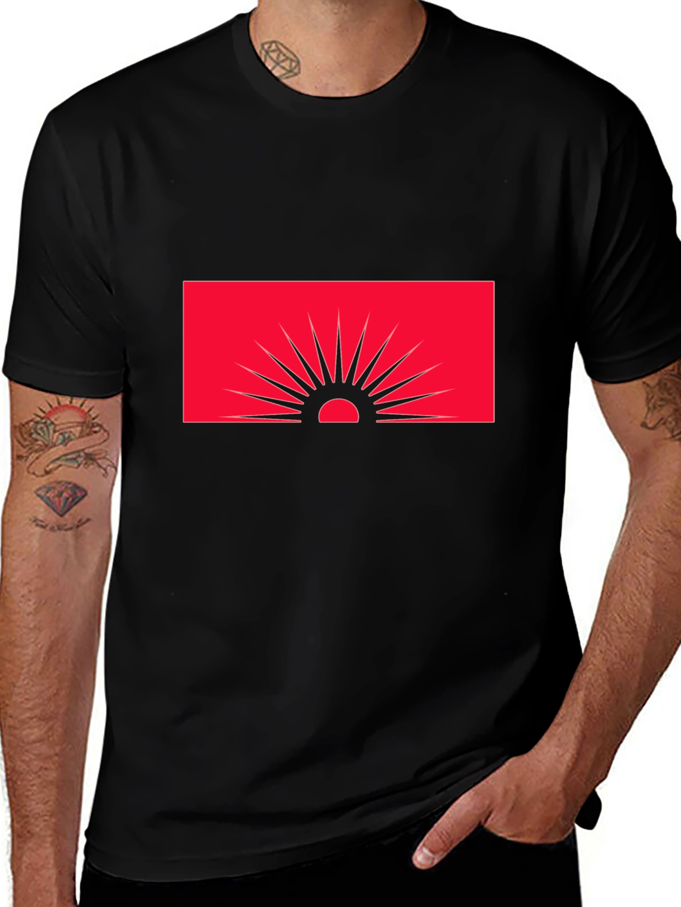 Sunset Graphic Tee - Modern Black T-Shirt
