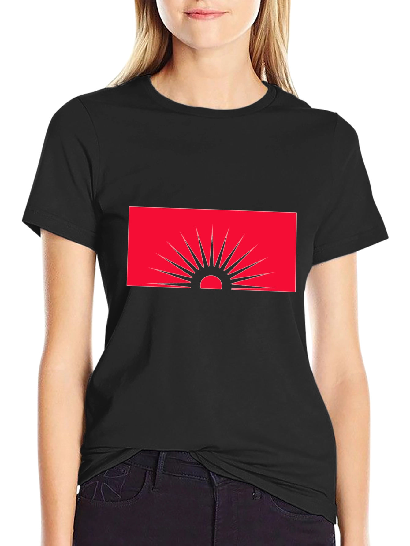 Sunset Graphic Tee - Modern Black T-Shirt
